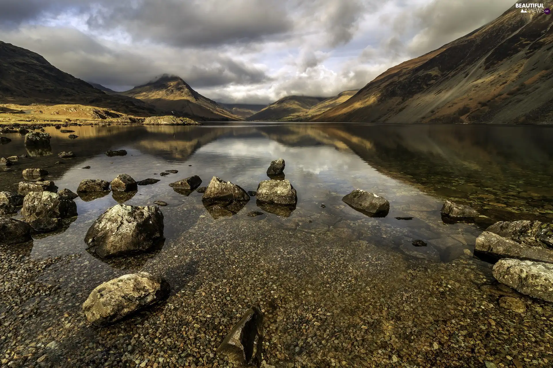 Lake District, England, Mountains, Stones, Lake Buttermere, Cumbria