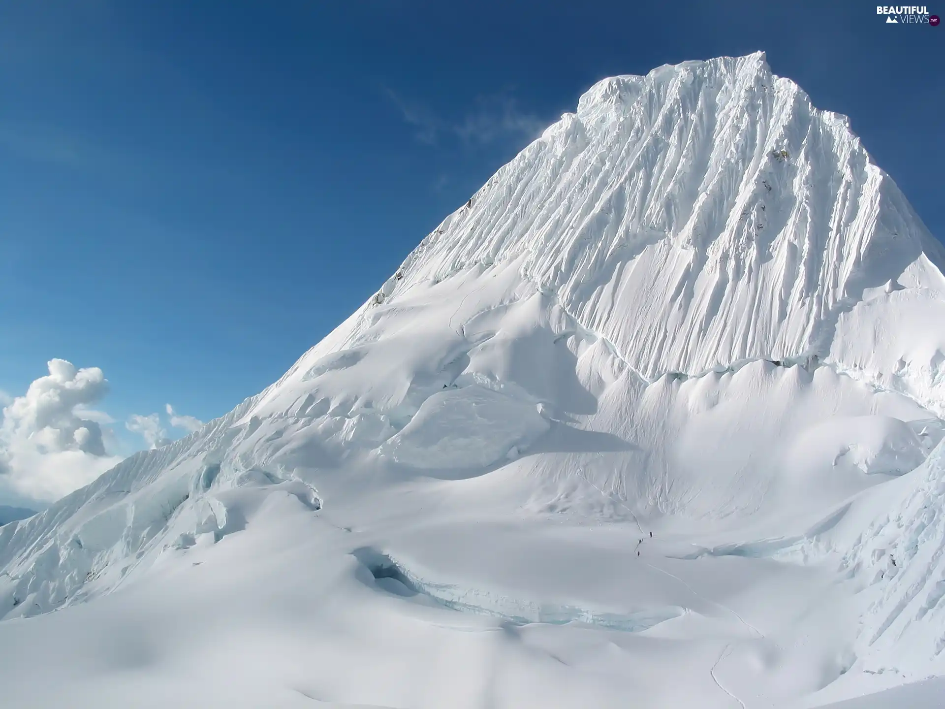 mountains, snow, drifts, Ice