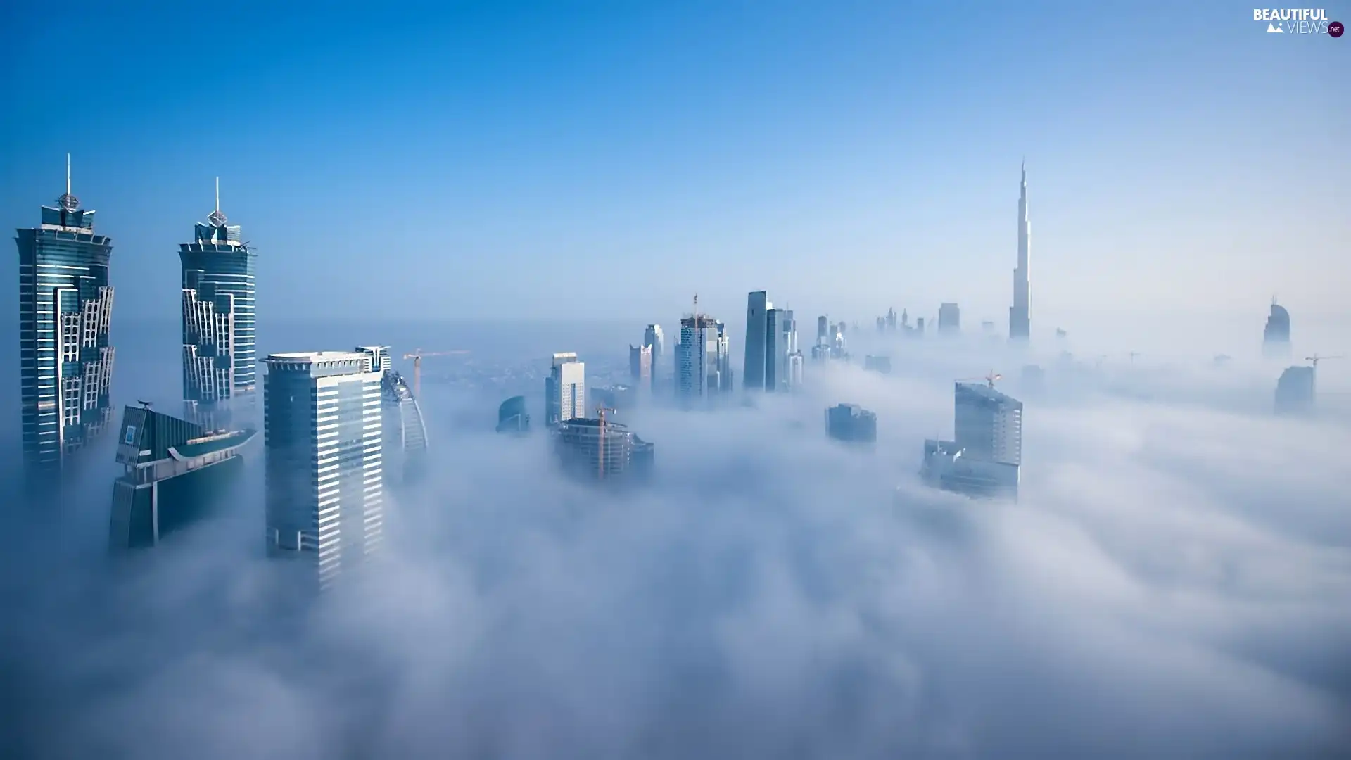 Fog, Dubaj, skyscraper