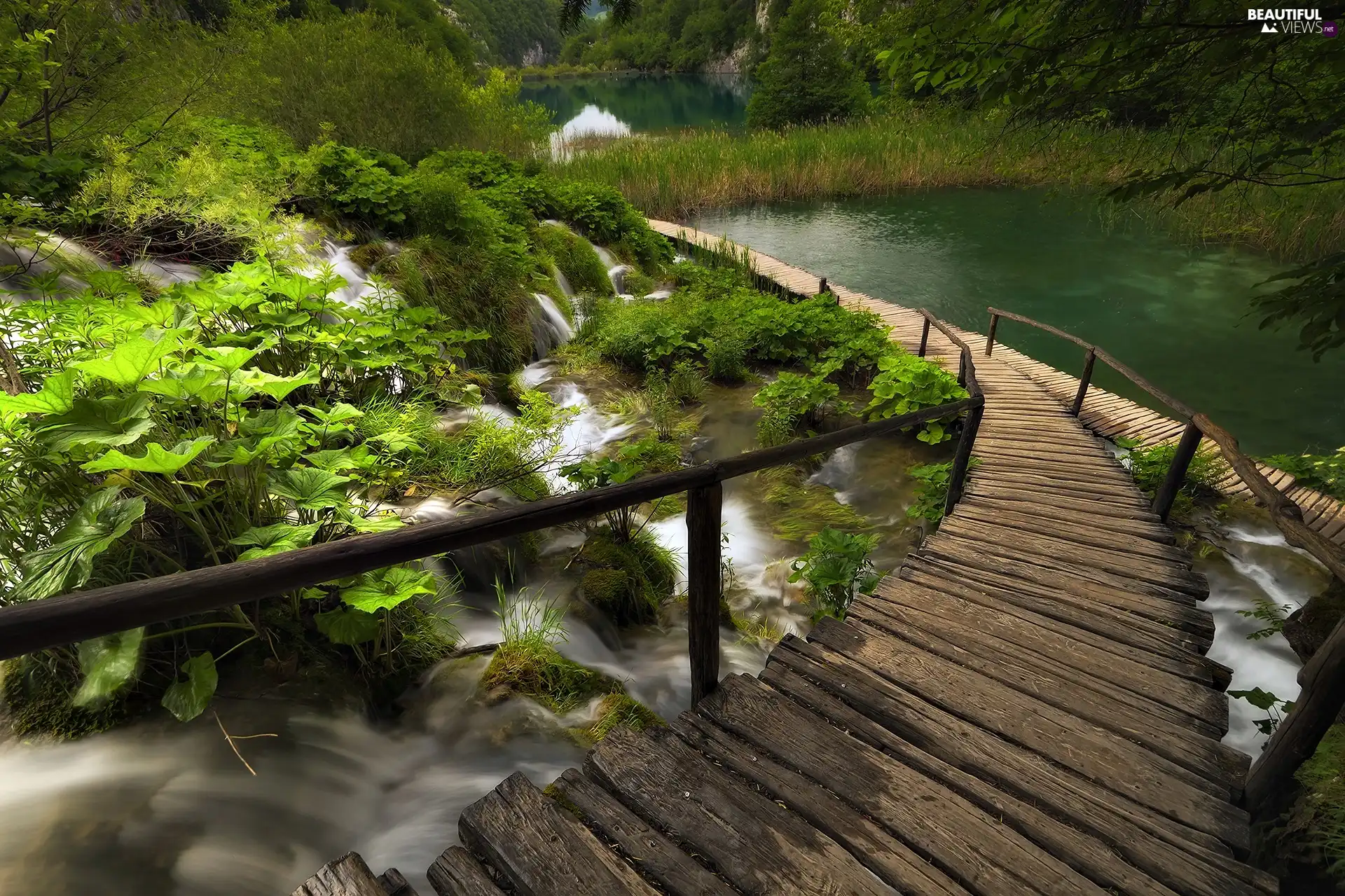 National Park Plitvice, lakes, footbridge, Coartia