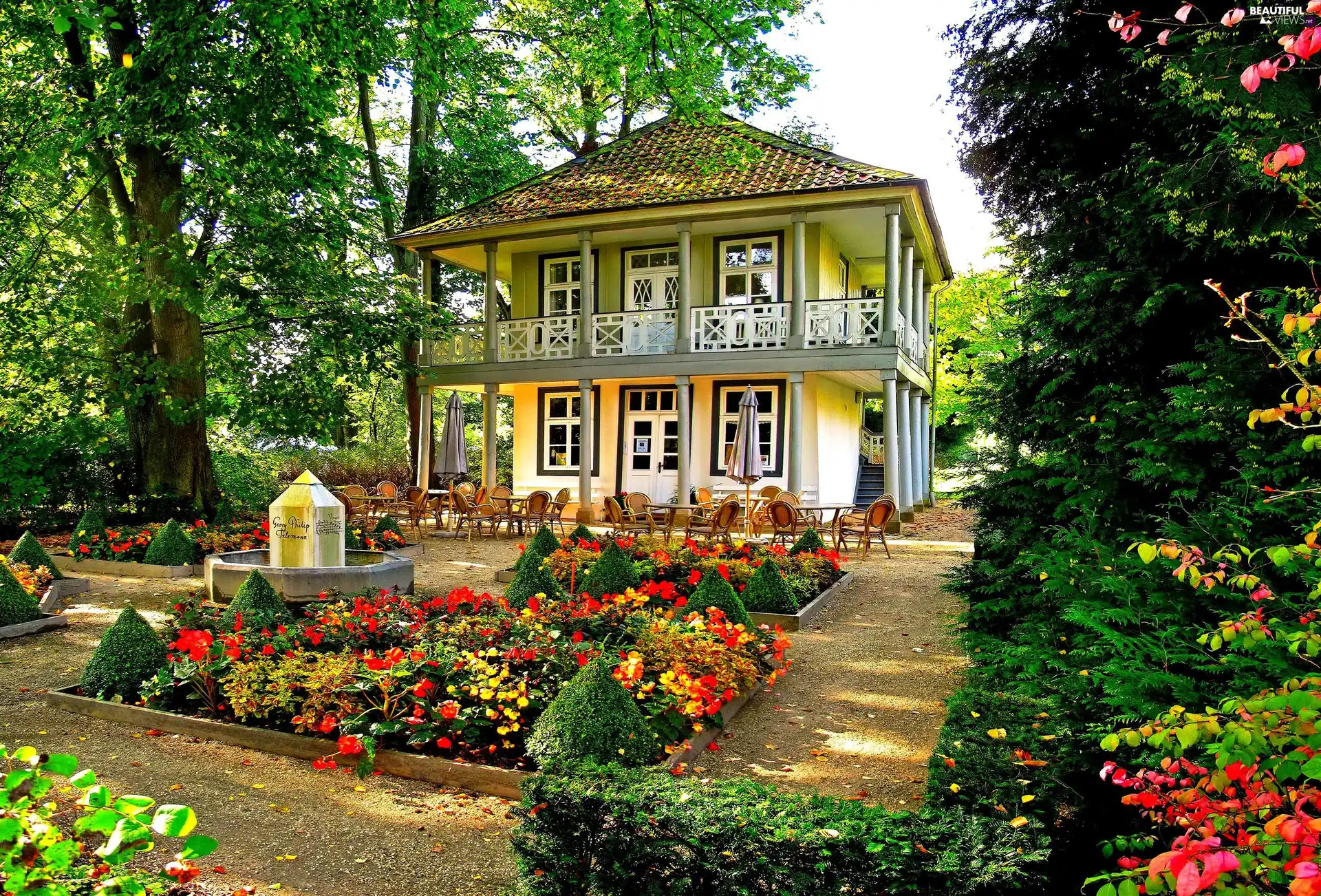 house, garden, Germany, Restaurant