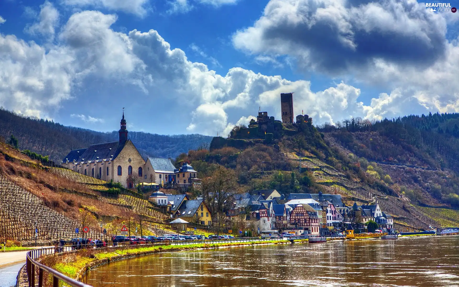 Mountains, Bruttig Fankel, Germany, Town