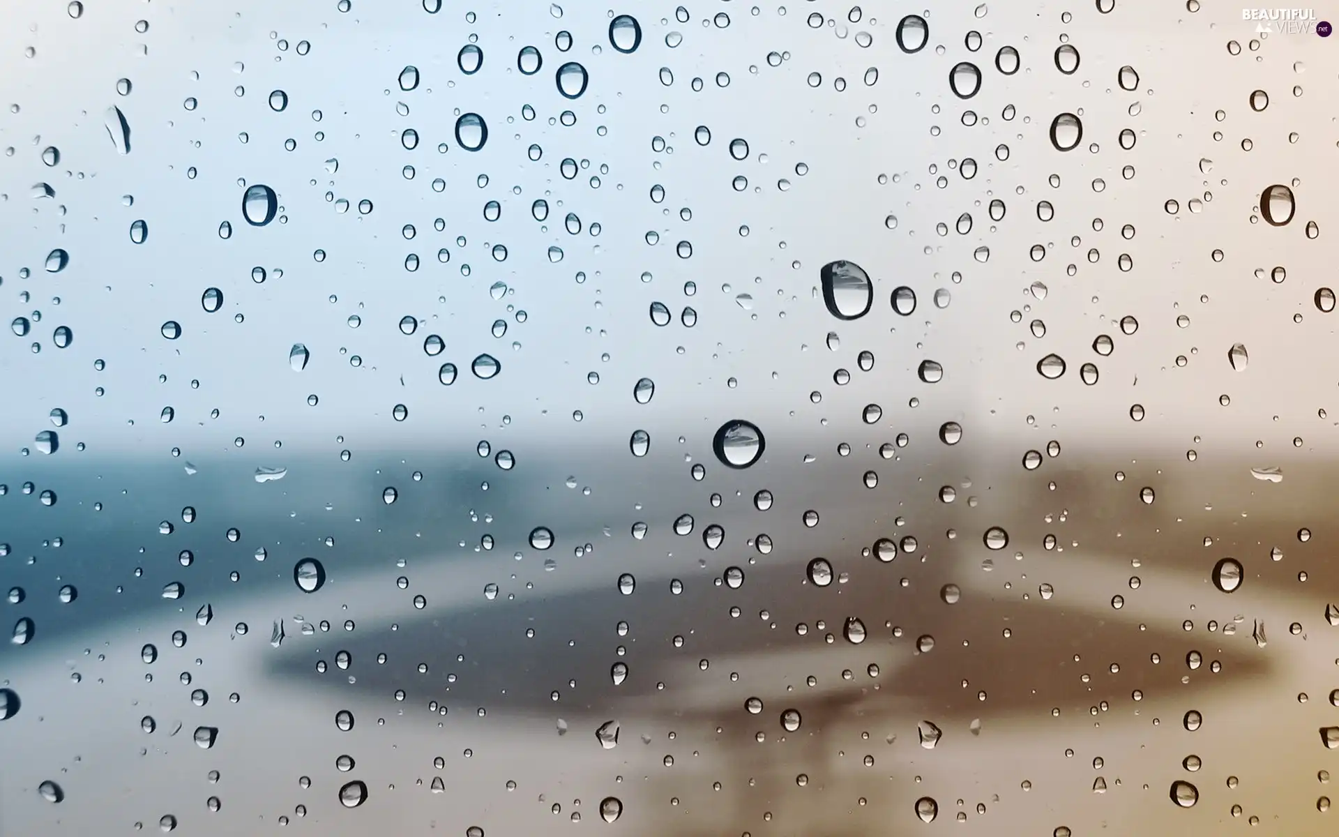 glass, Rain, water, an, drops
