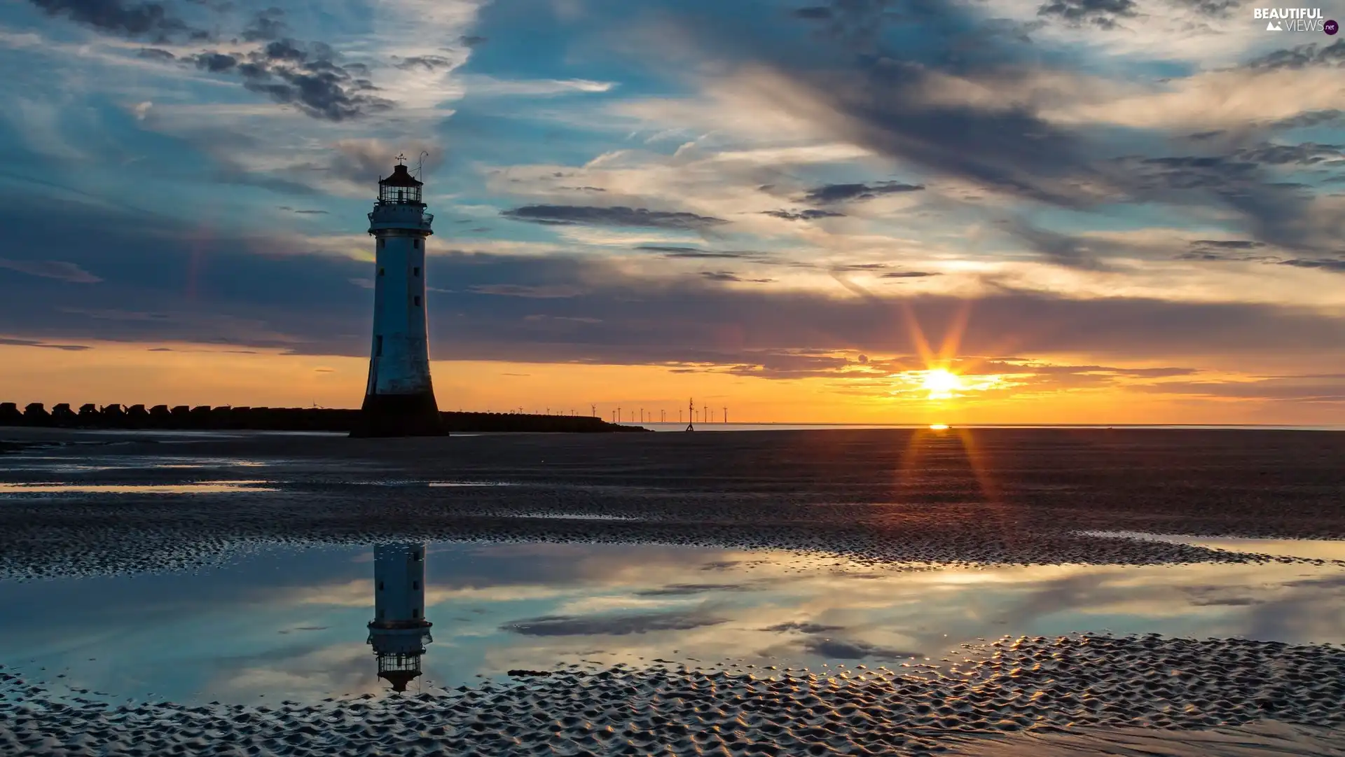 Lighthouses, Great Sunsets, Beaches, sea