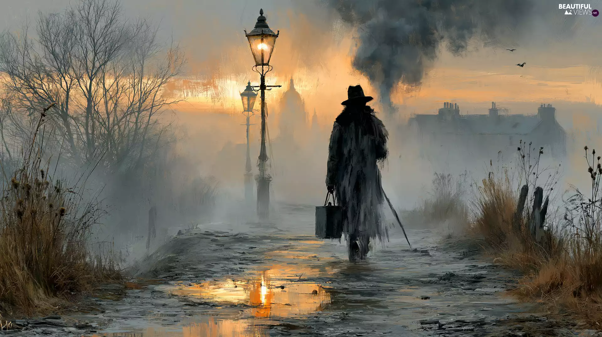 net, Cloak, Way, Hat, form, lanterns, house