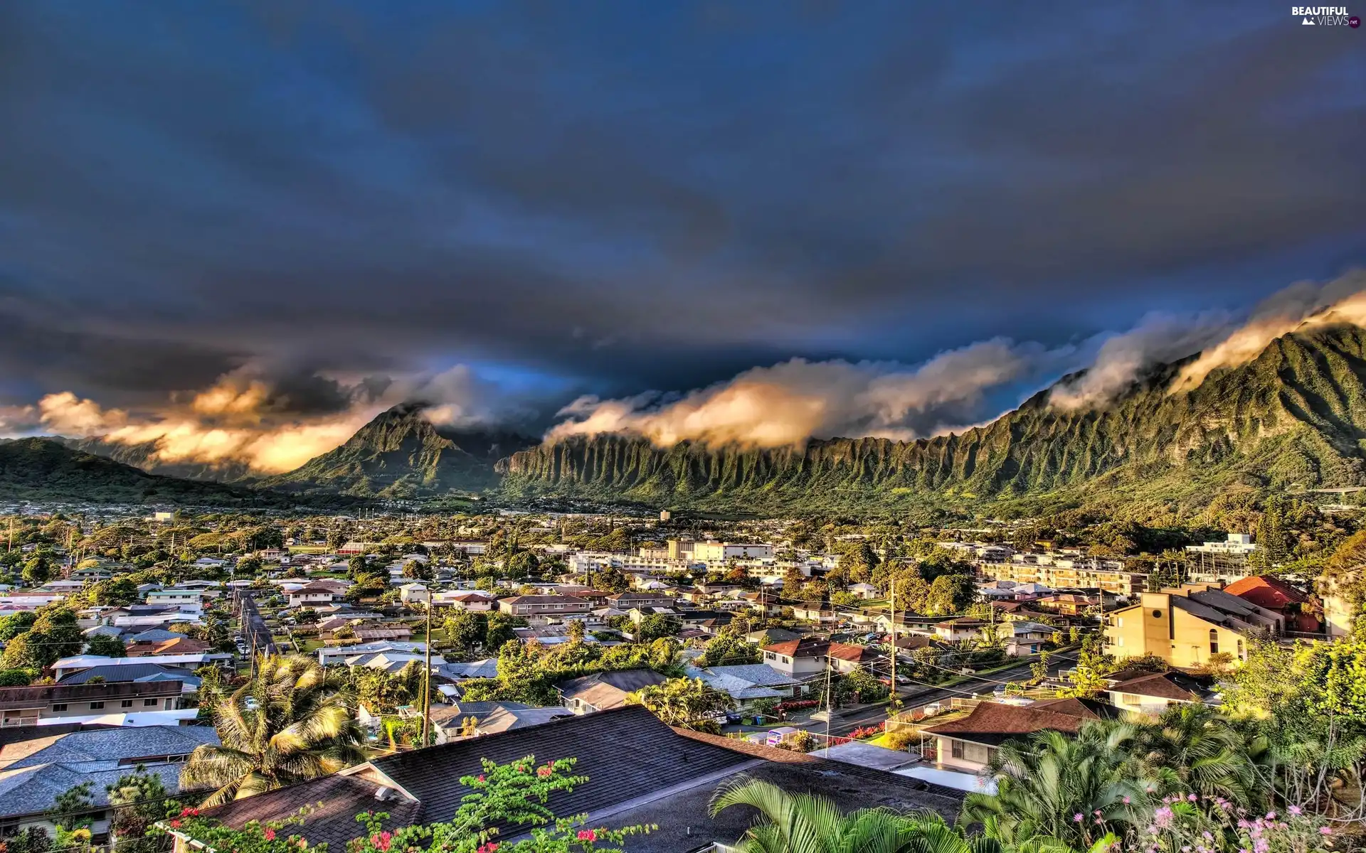 Town, Mountains, Aloha State Hawaje, Kaneohe, The United States