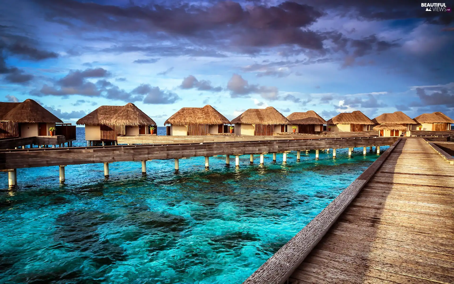 Hotel hall, complex, pier, sea, Houses, The hotel