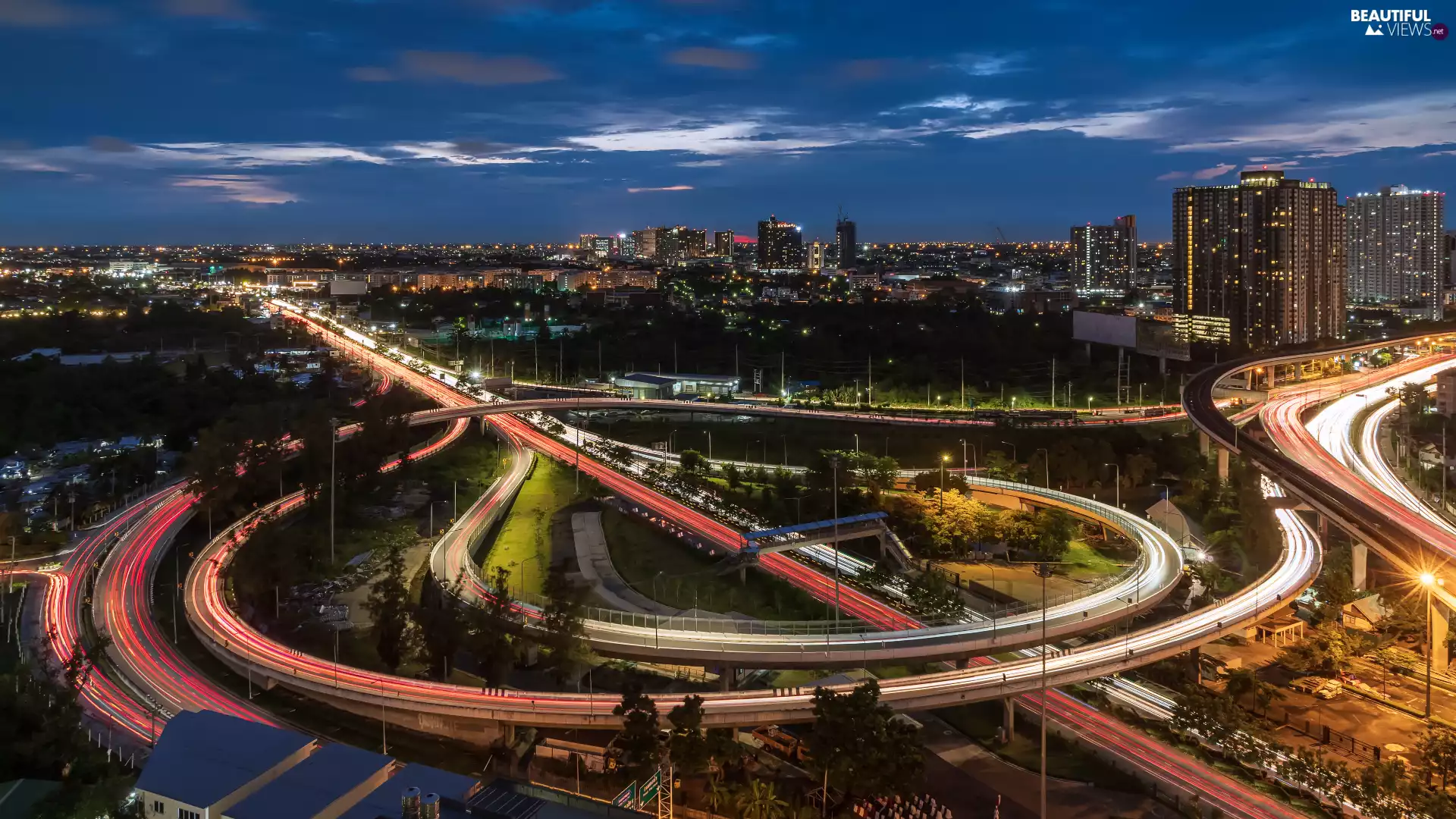 roads, Houses, Bangkok, crossing, Thailand