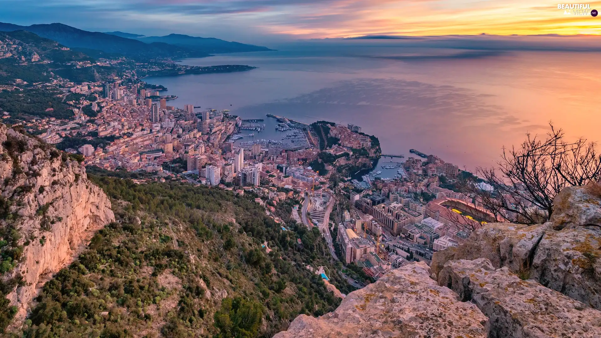 Mediterranean, Houses, Monaco, Great Sunsets