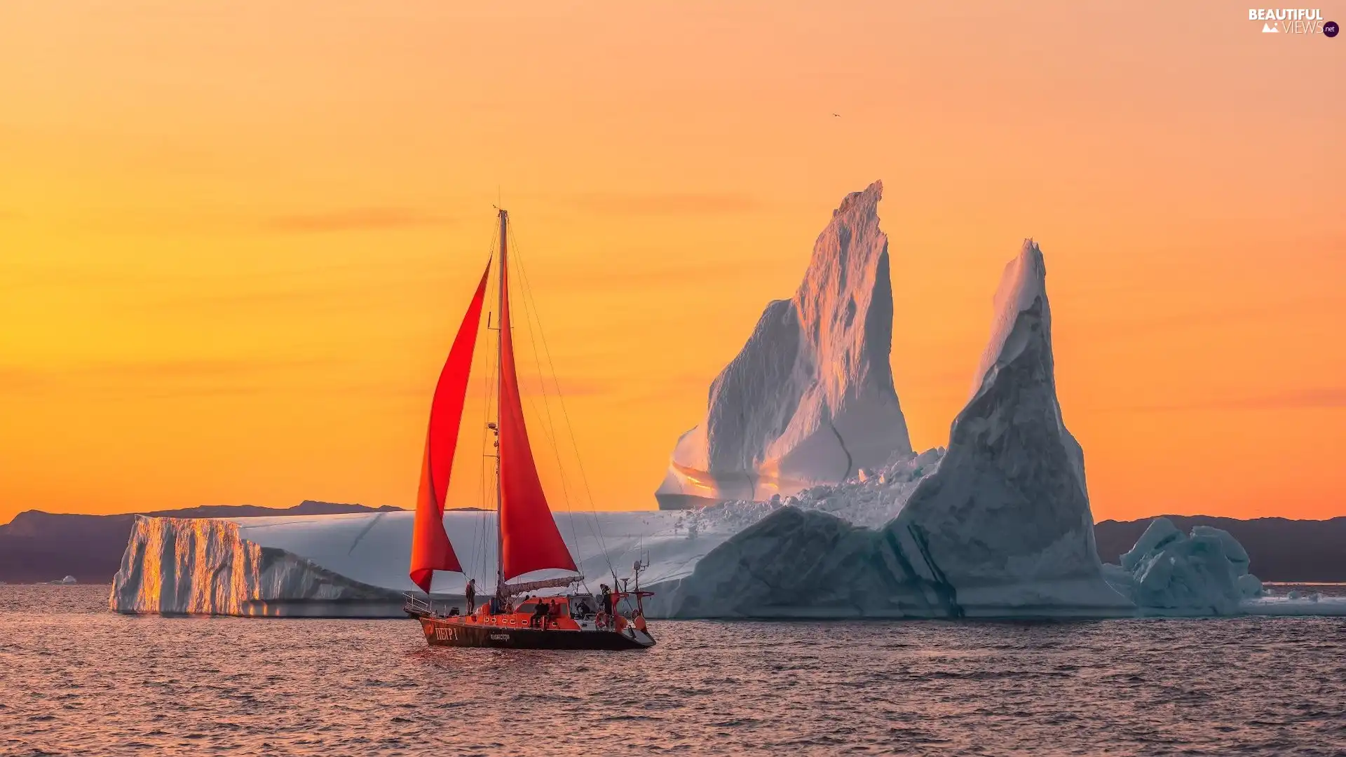 sailing vessel, Greenland, Iceberg