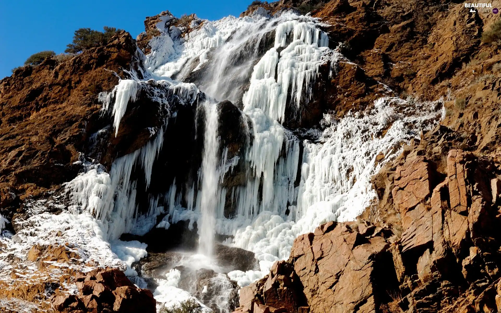 icicle, Mountains, winter