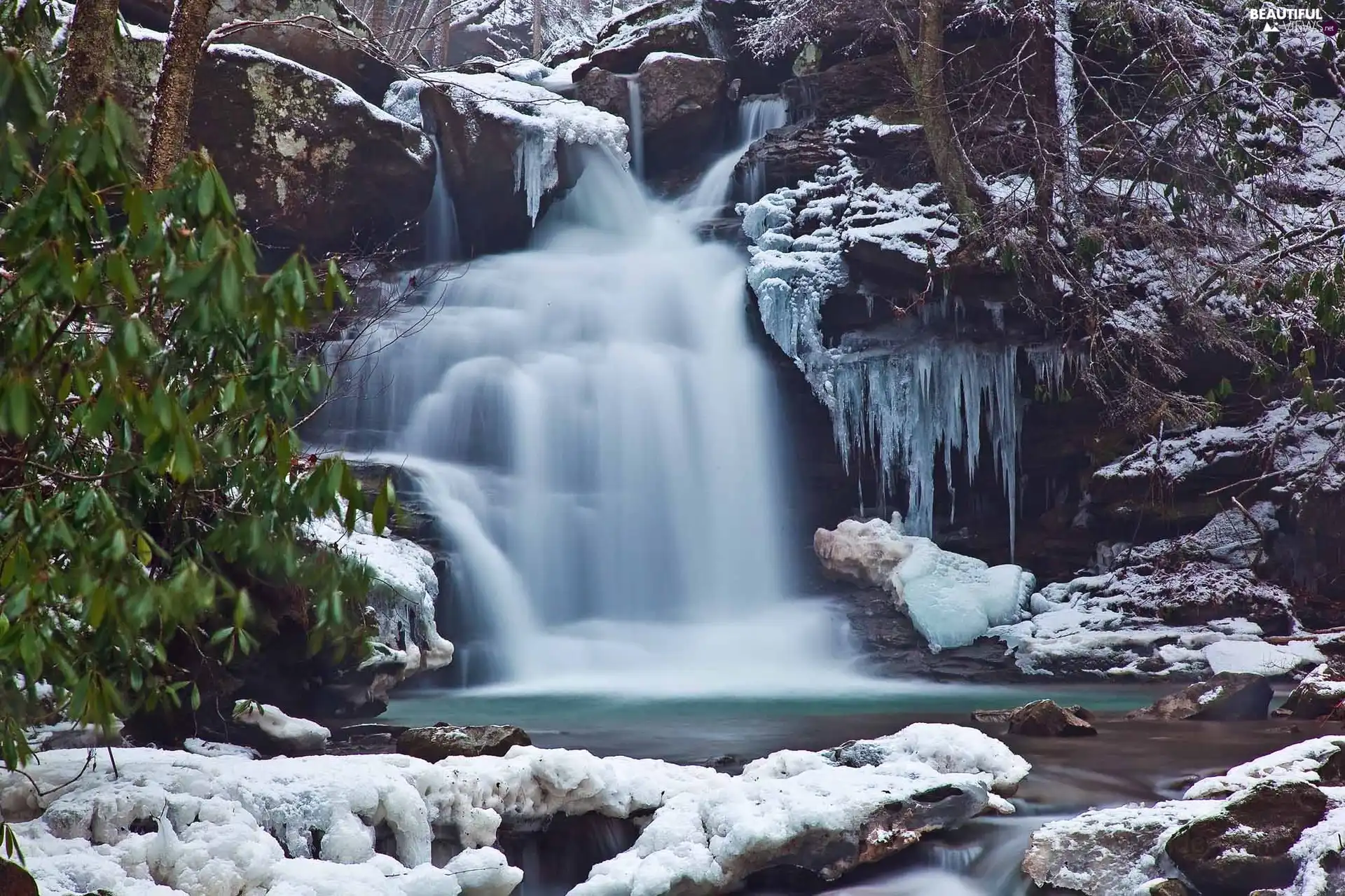 waterfall in winter