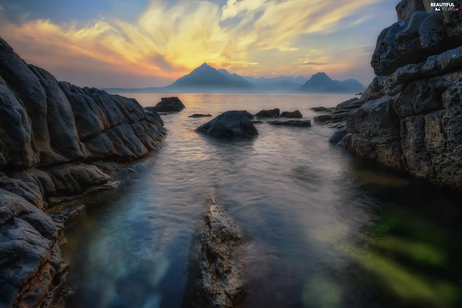 Scotland, rocks, sea, Isle of Skye