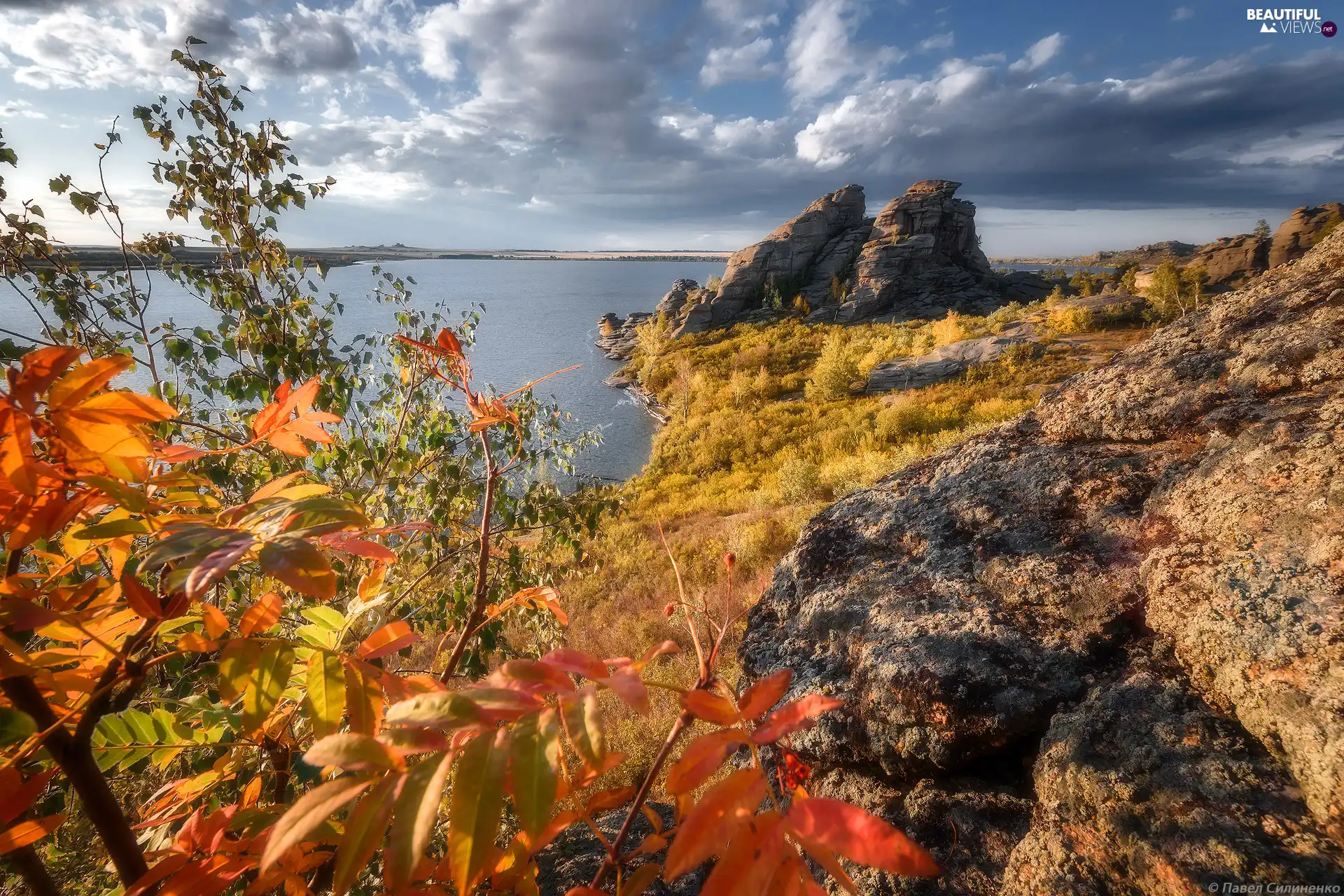 Altai Republic, Russia, lake, rocks, autumn