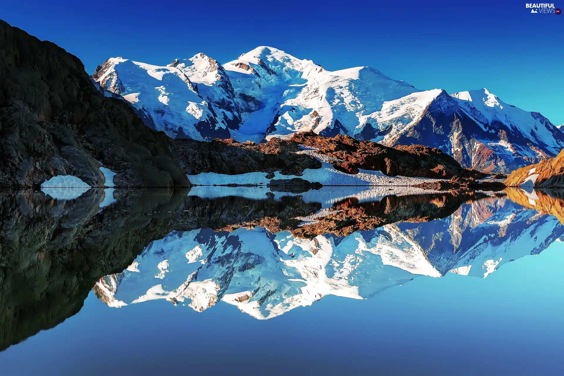 reflection, The French Alps, lake