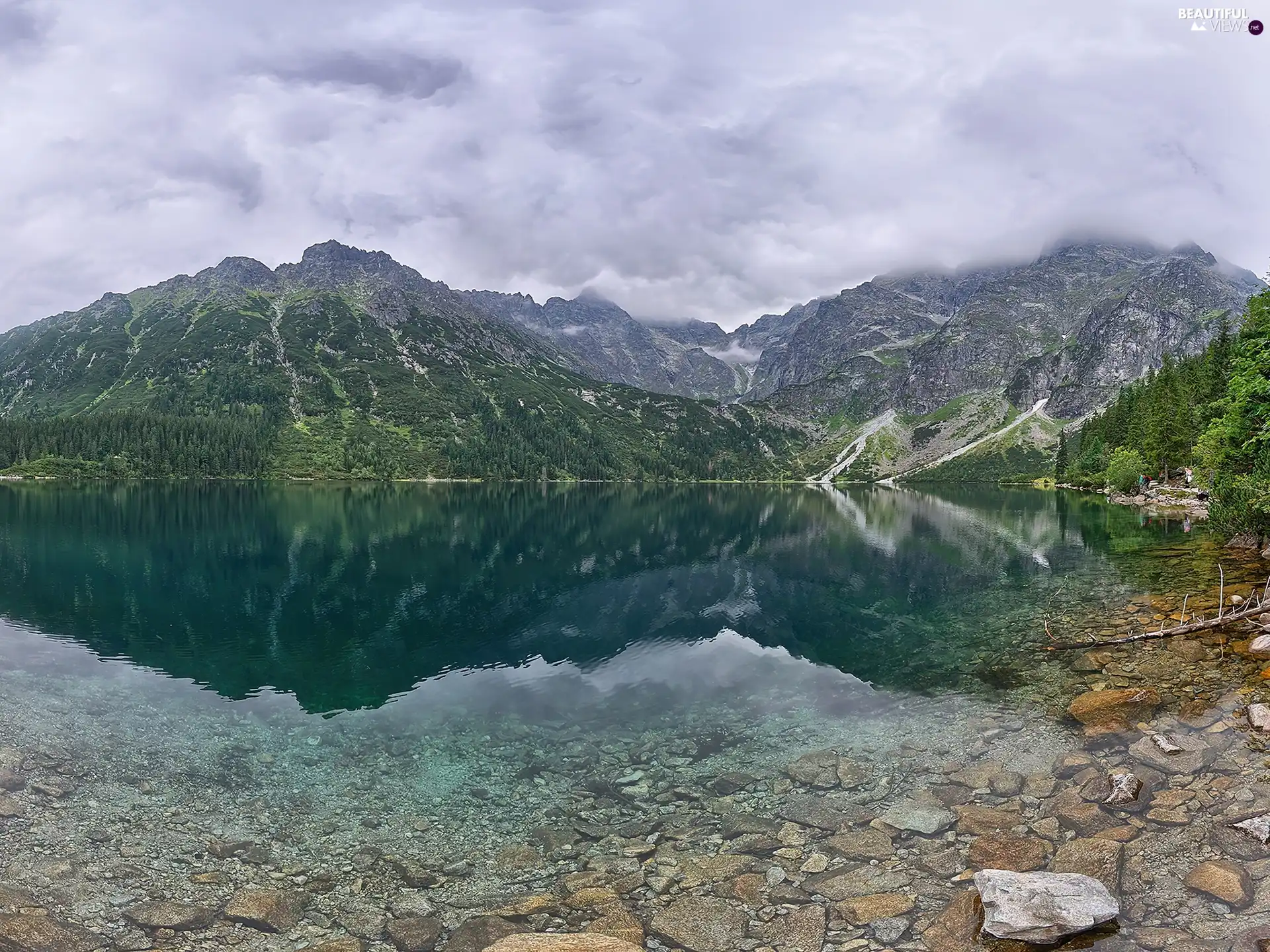 Mountains, lake