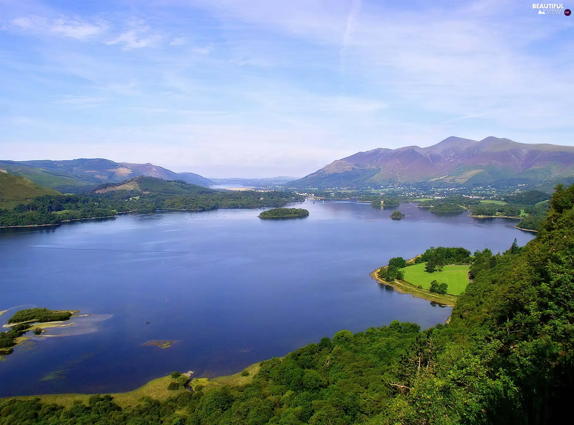 Mountains, lake