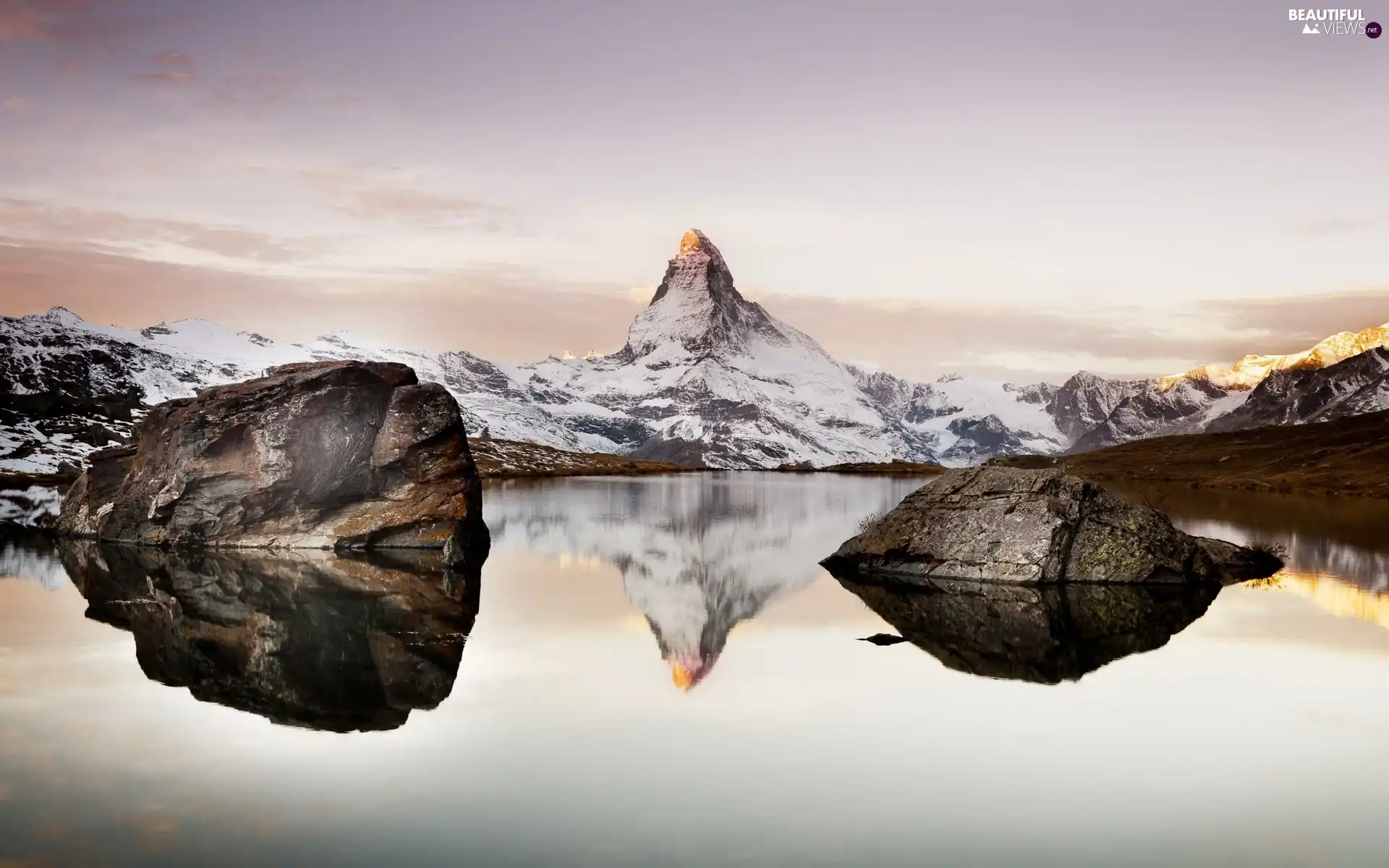 Mountains, lake