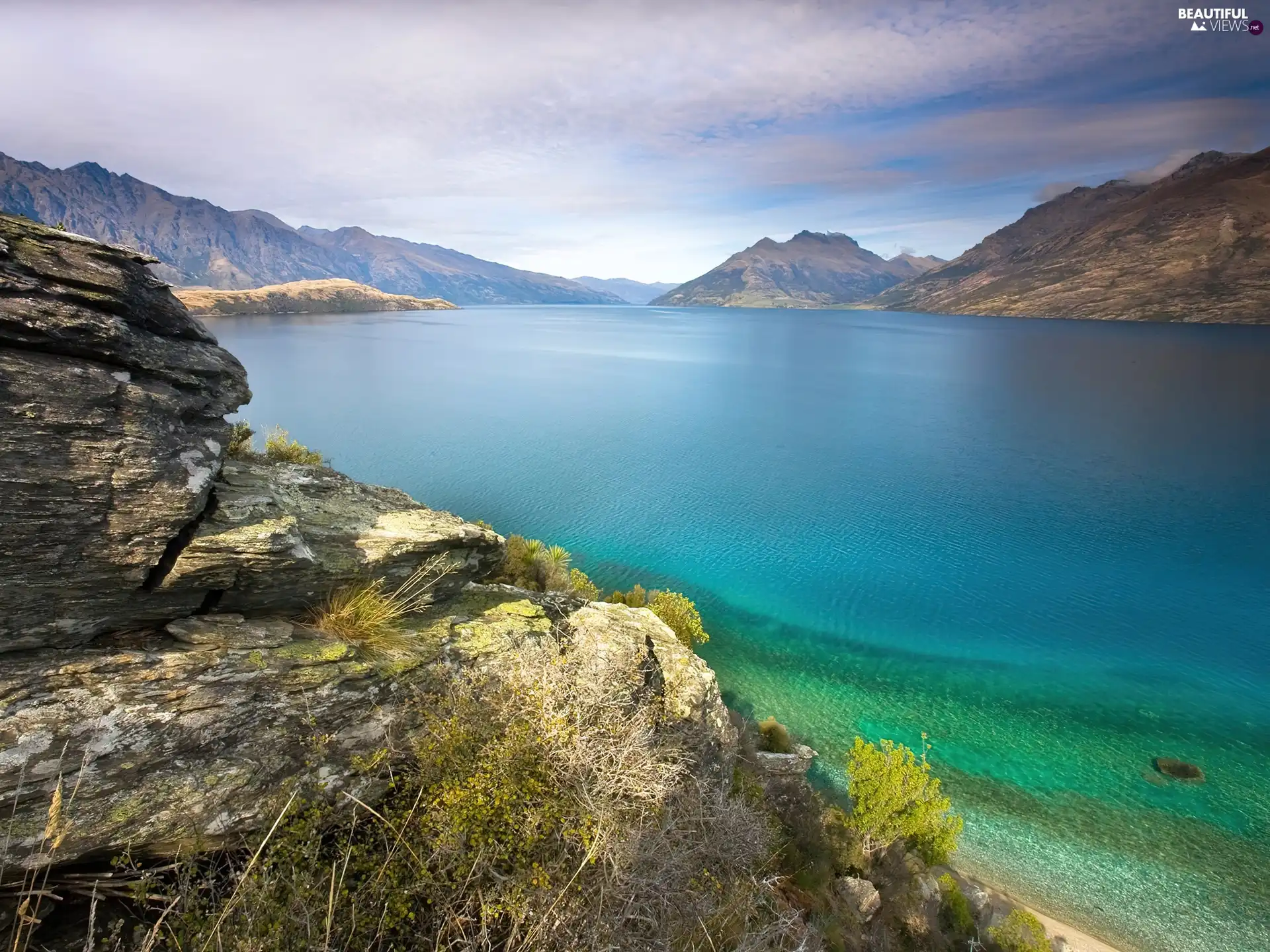 Mountains, lake