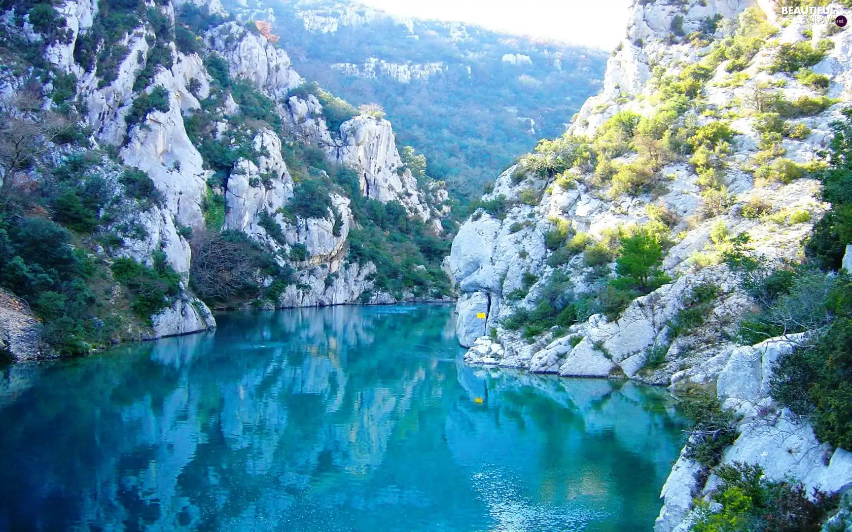 lake, Mountains, rocks