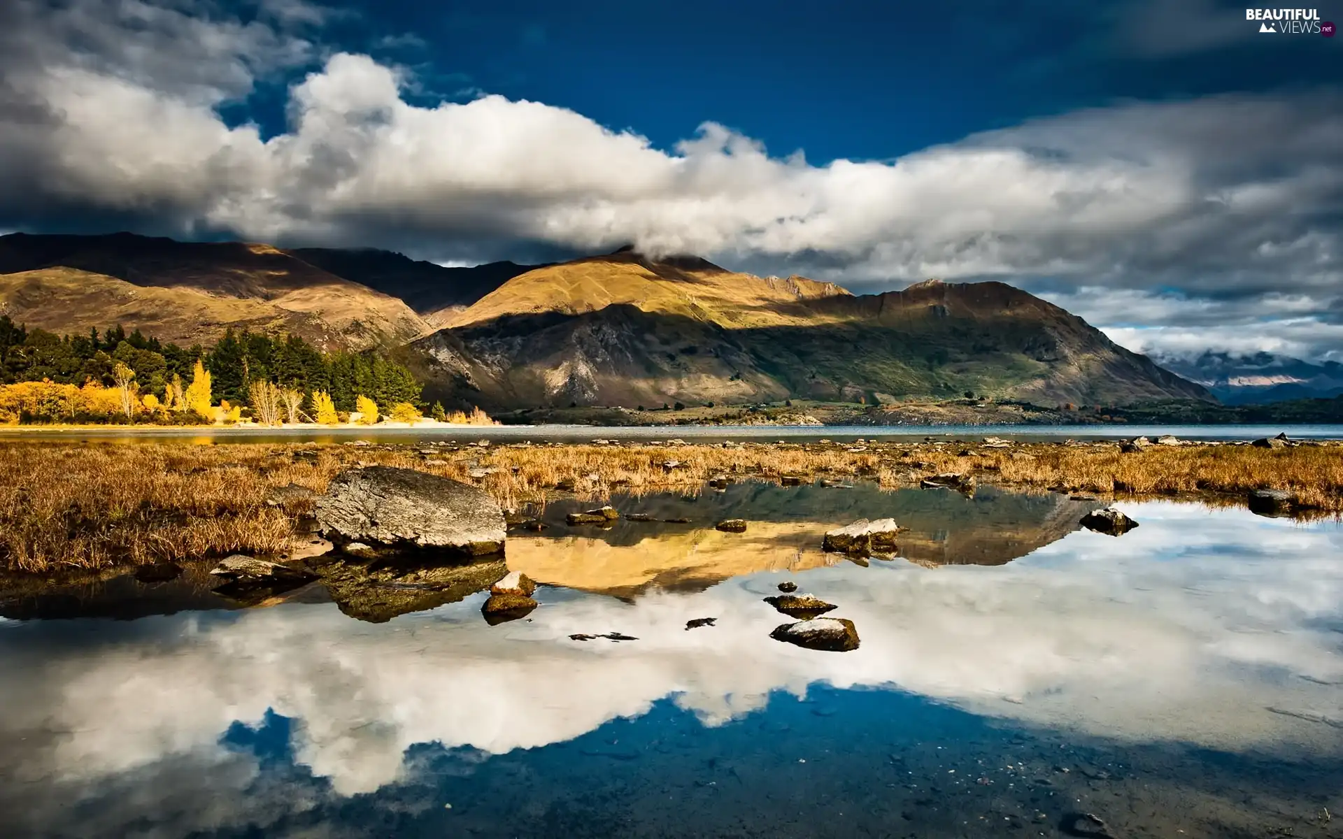 New Zeland, Mountains, lake