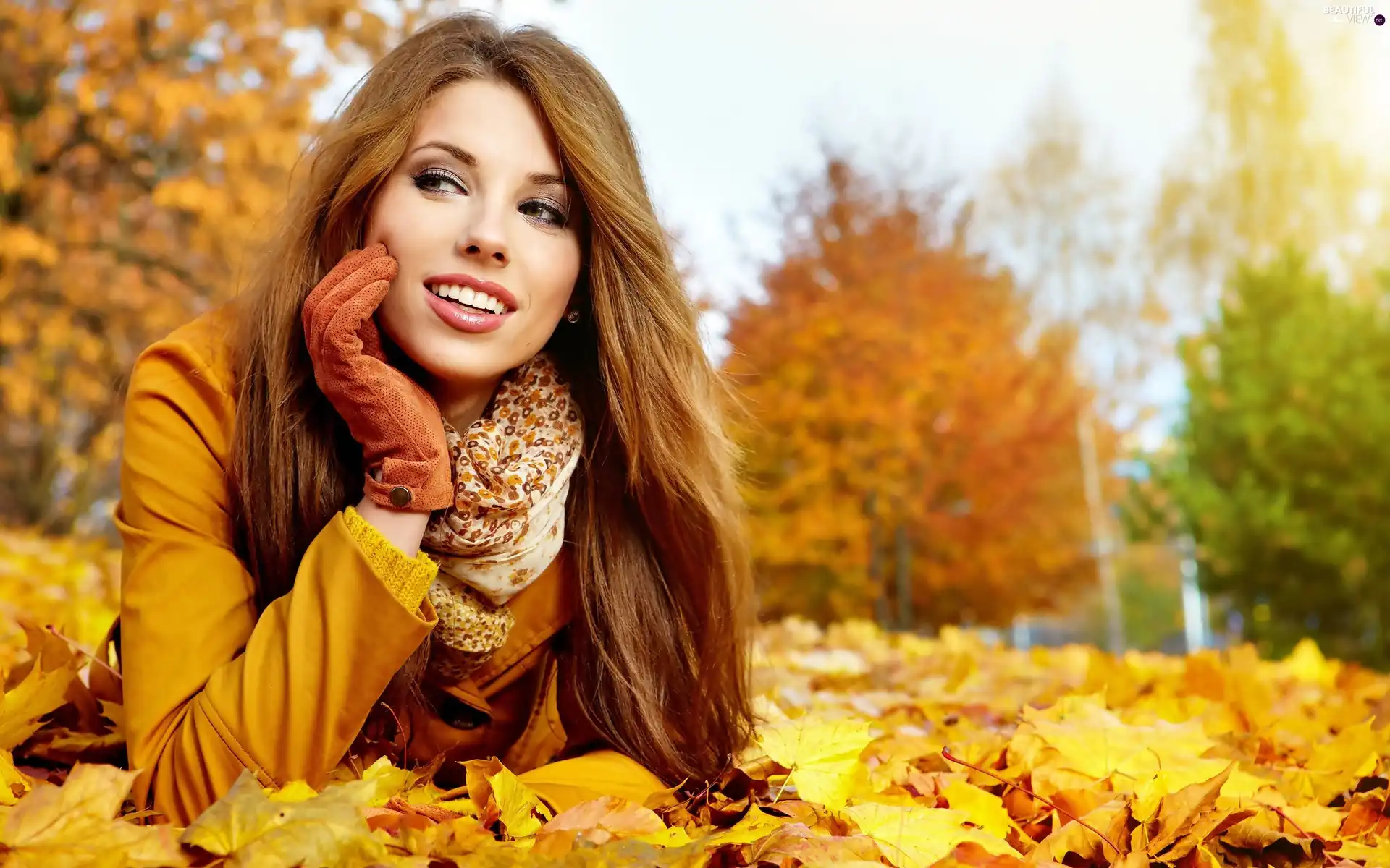 Leaf, Women, autumn