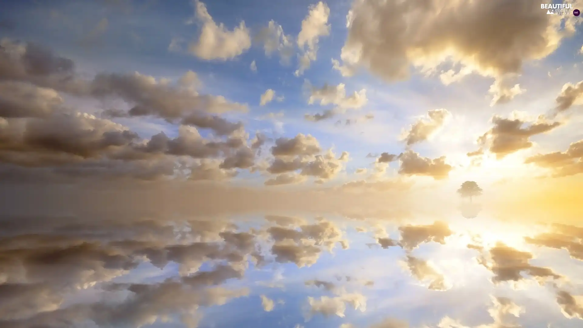 Przebijające, ligh, sunny, sun, luminosity, clouds, Sky, flash