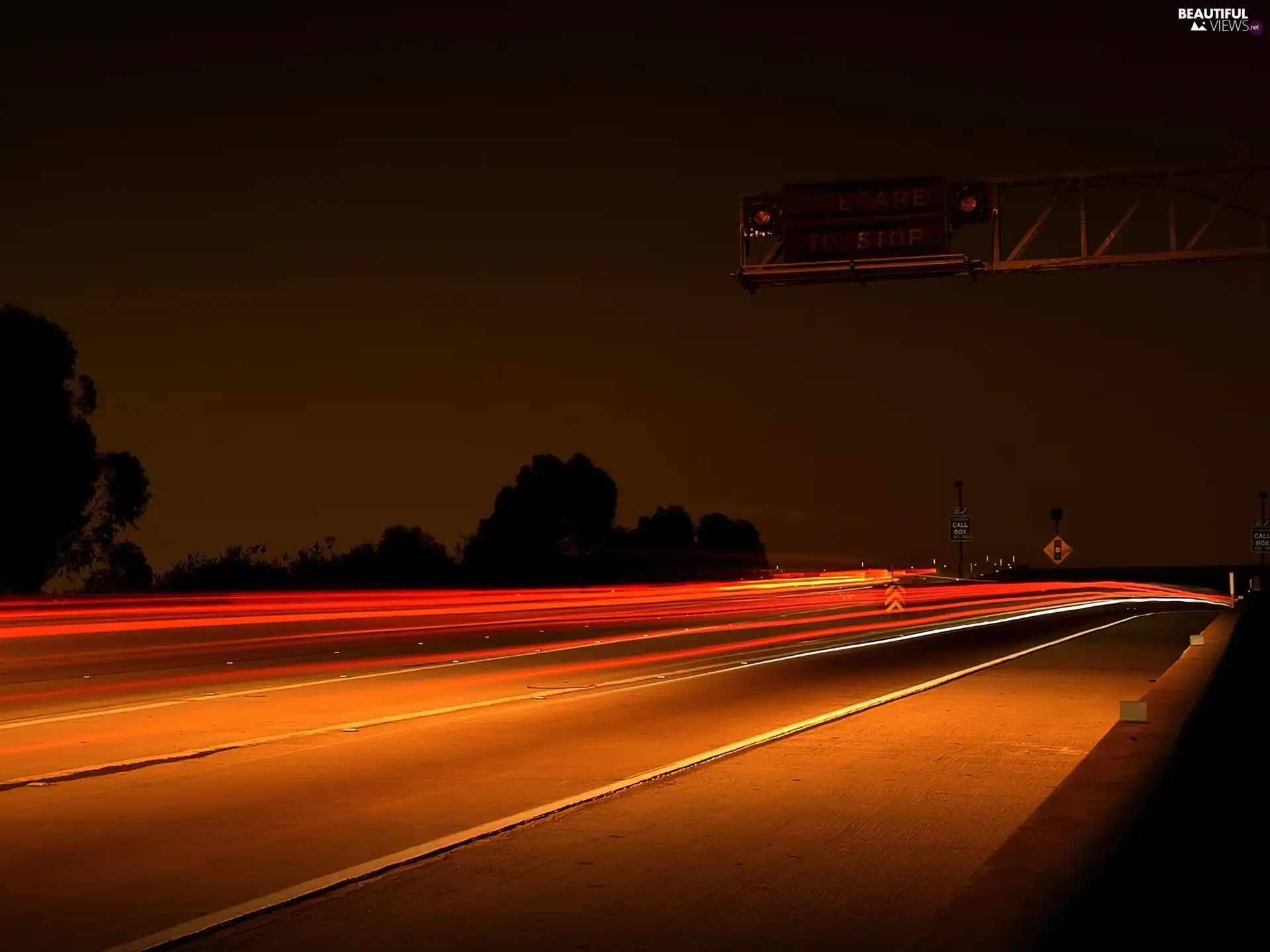 lighting, freeway, Night