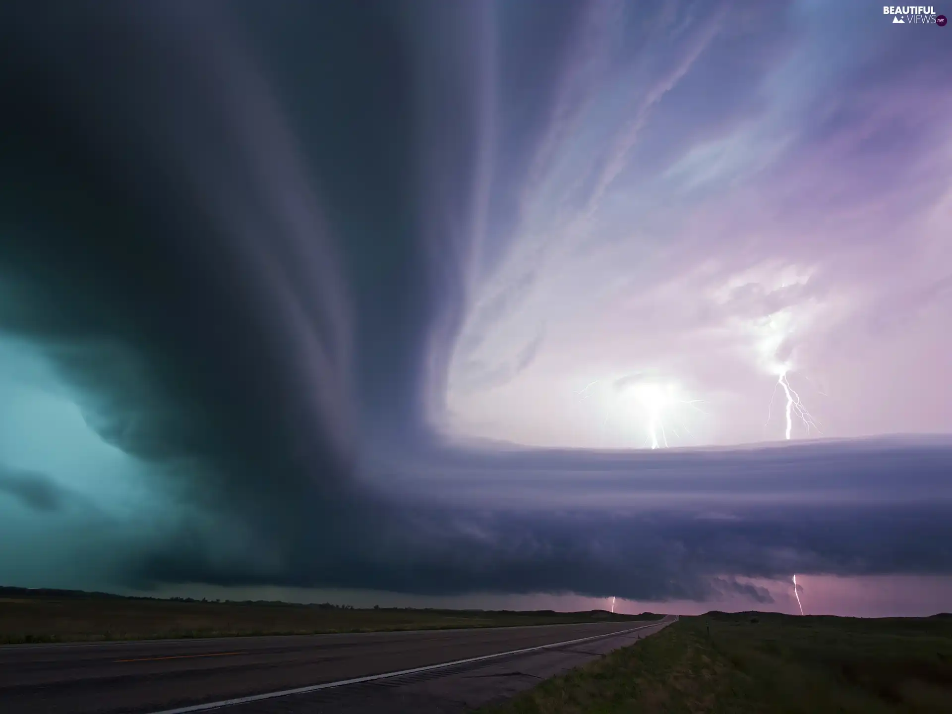 Cloud, stormy, lightning, supercell