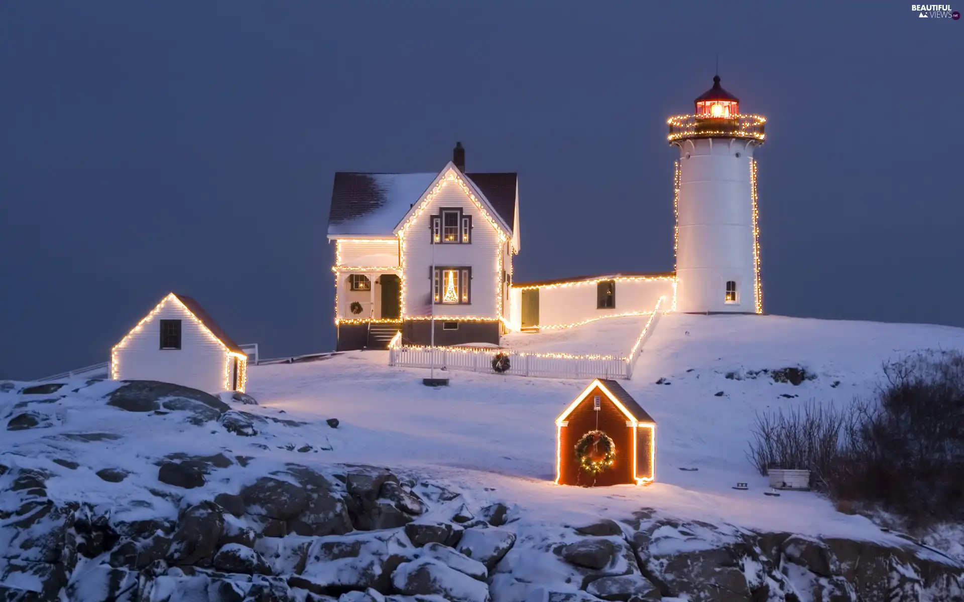 illuminated, maritime, Lights, Lighthouse