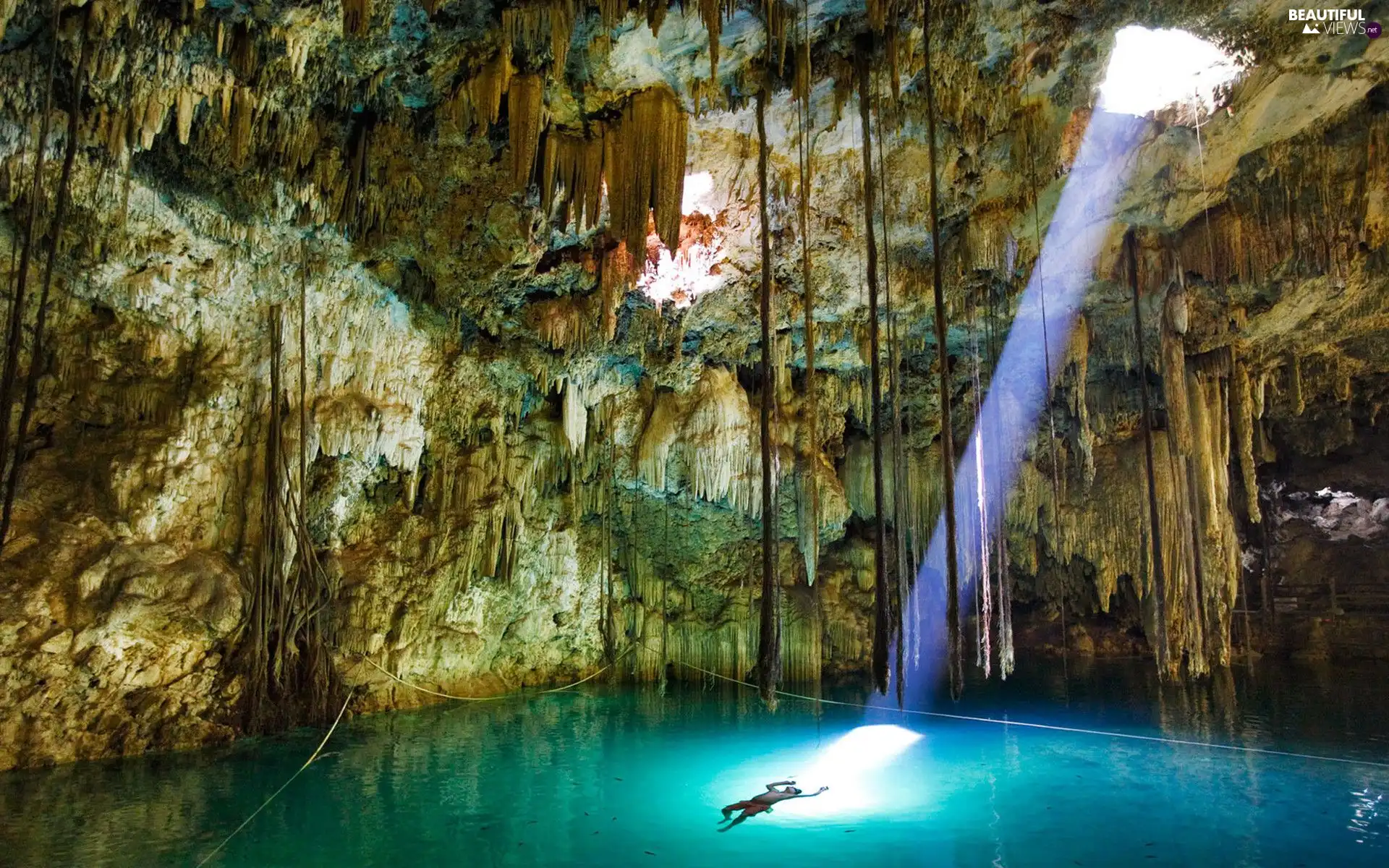 sun, cave, luminosity, water, flash, ligh