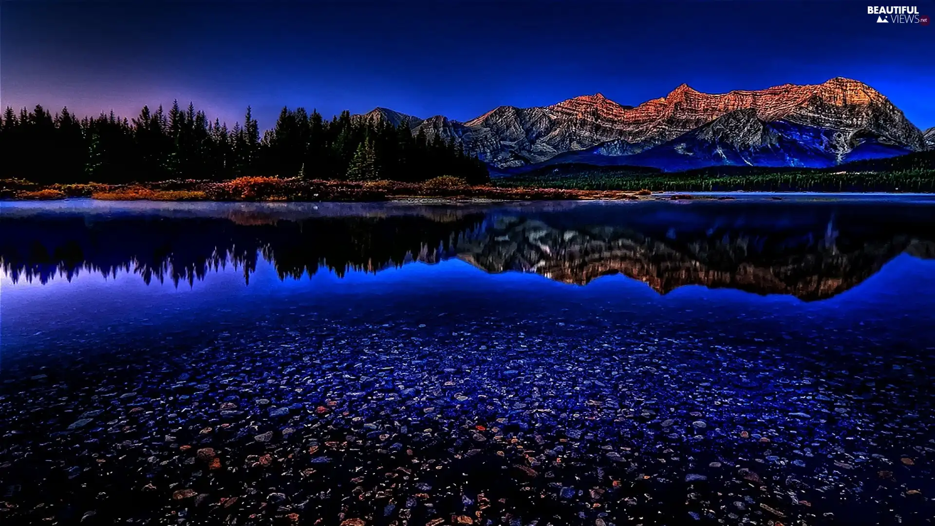 lake, reflection, Mirror, Rocks