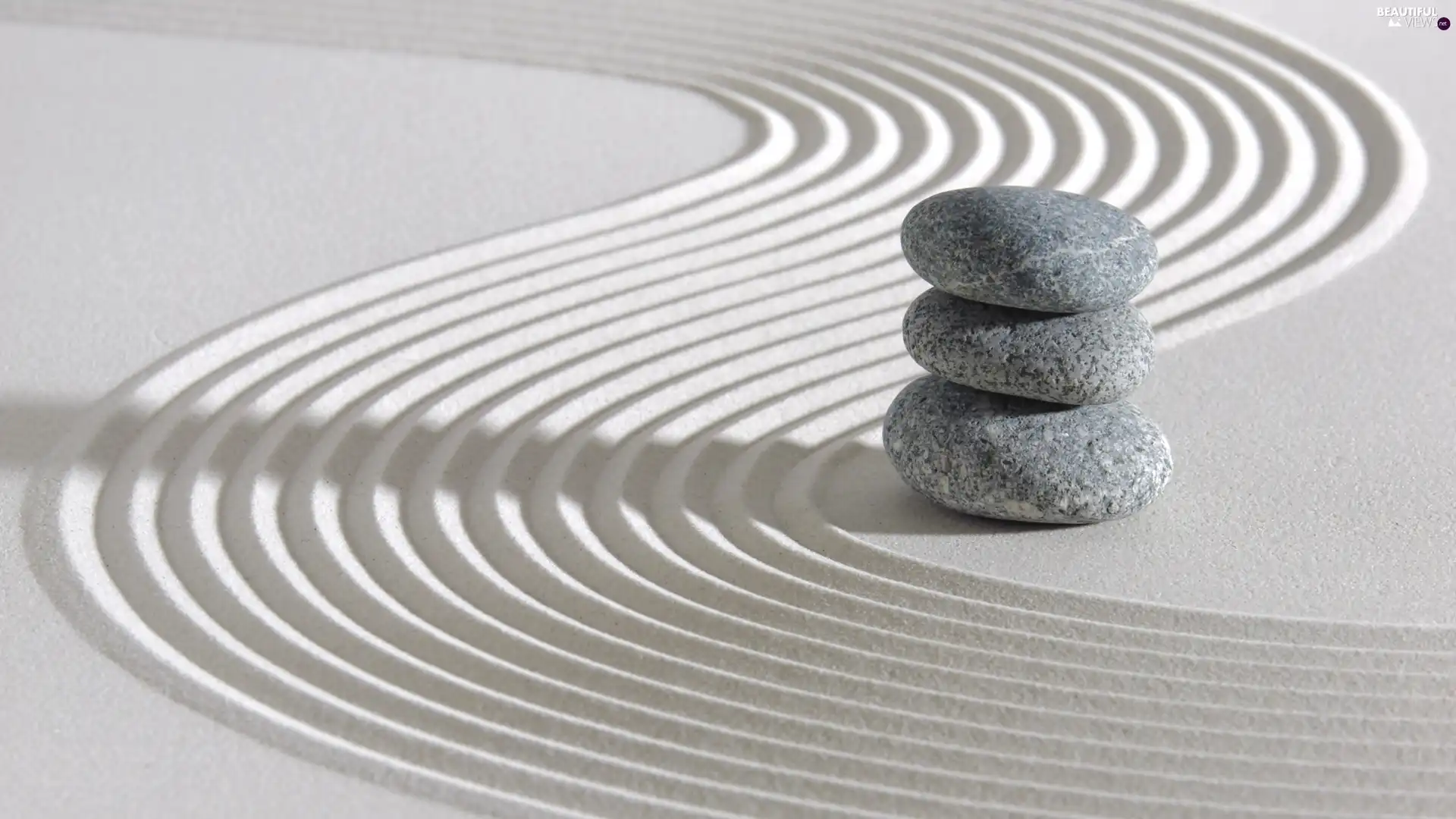 Three, Sand, model, Stones