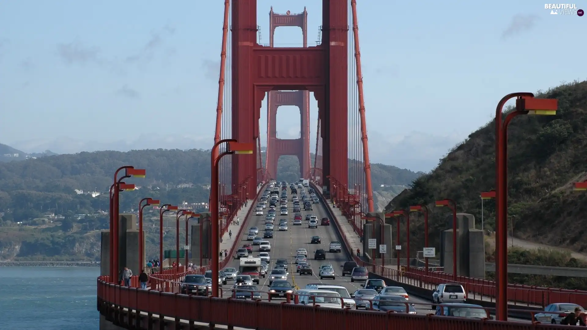 motion, street, Golden Gate, cars, bridge