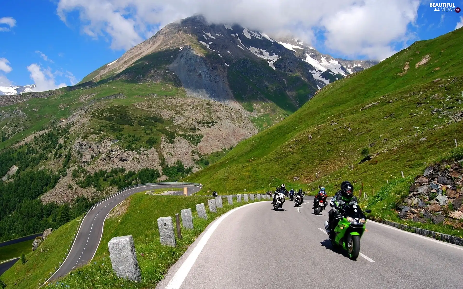 Motorcycles, Mountains, Way