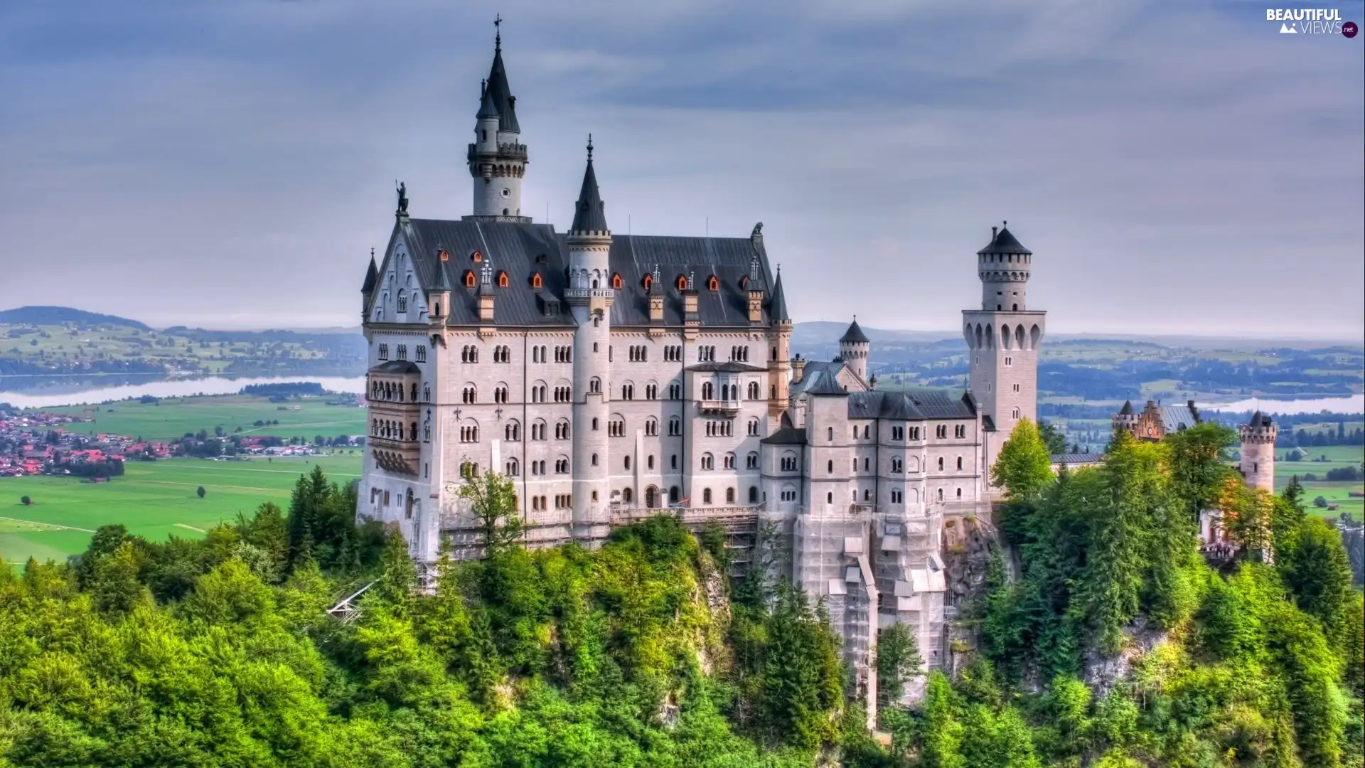 Mountains, Alps, Bavaria, Neuschwanstein Castle, Germany