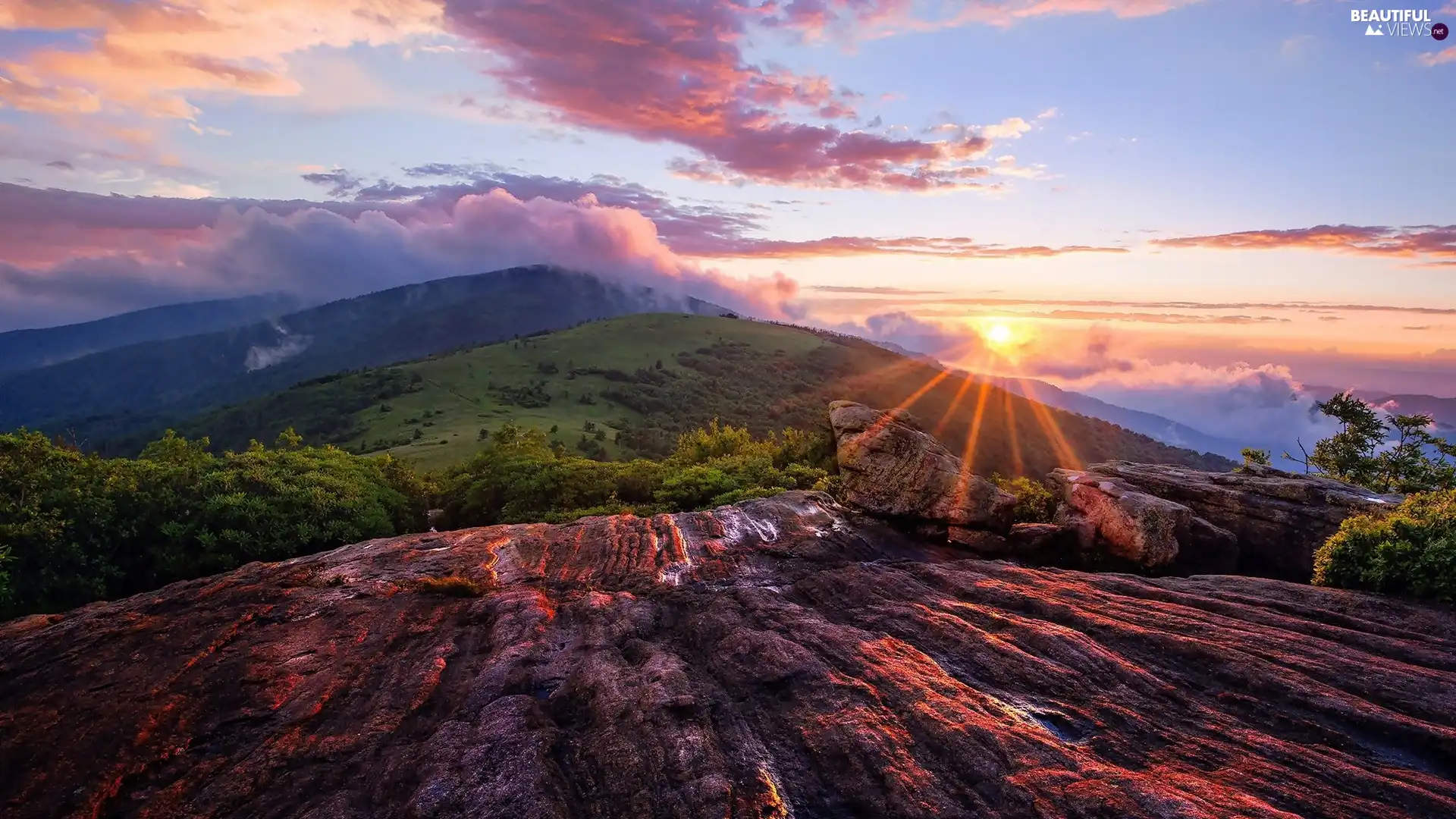 clouds, Mountains