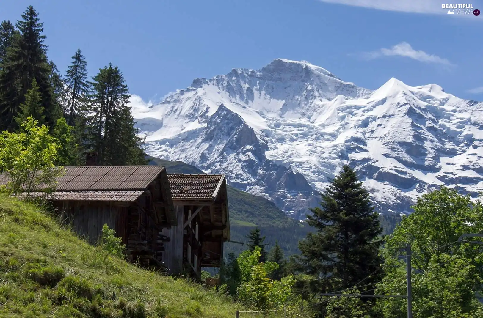 Houses, viewes, Mountains, trees