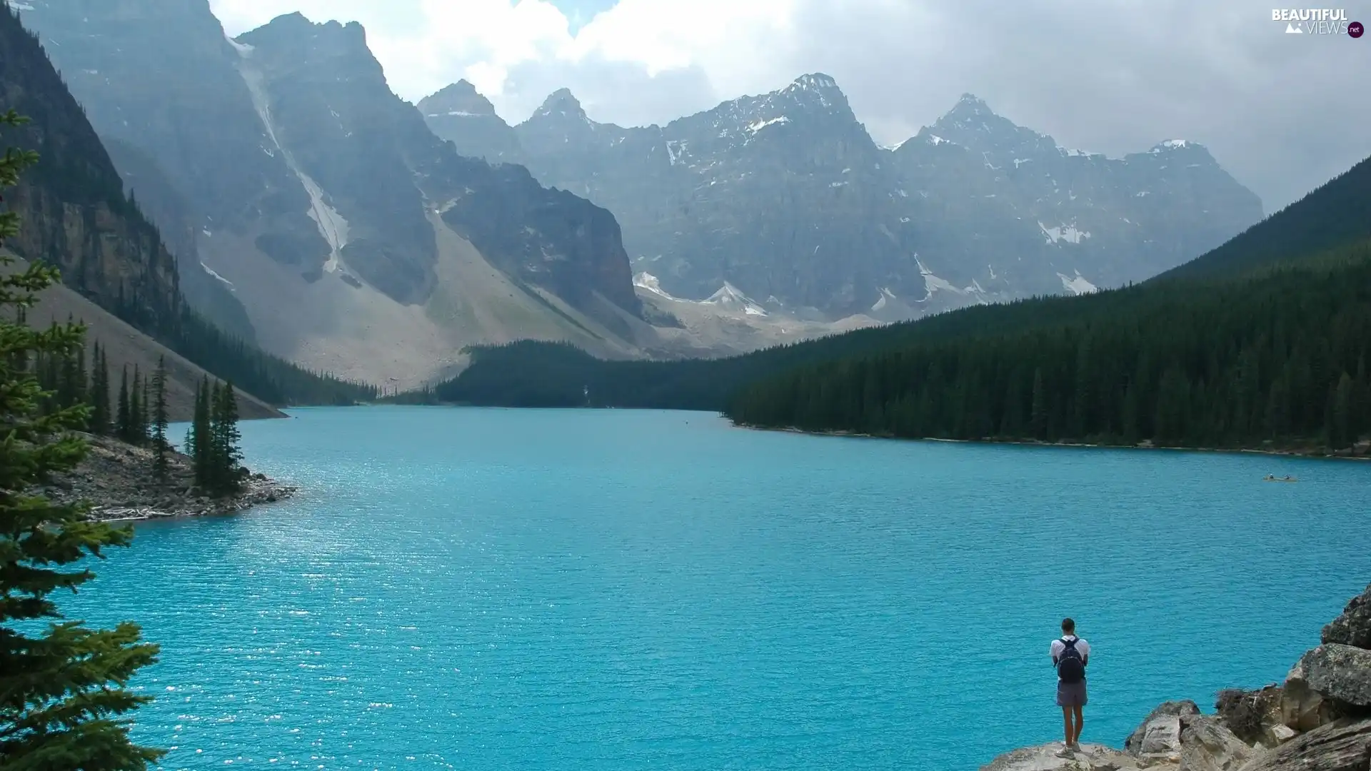 Mountains, blue, lake