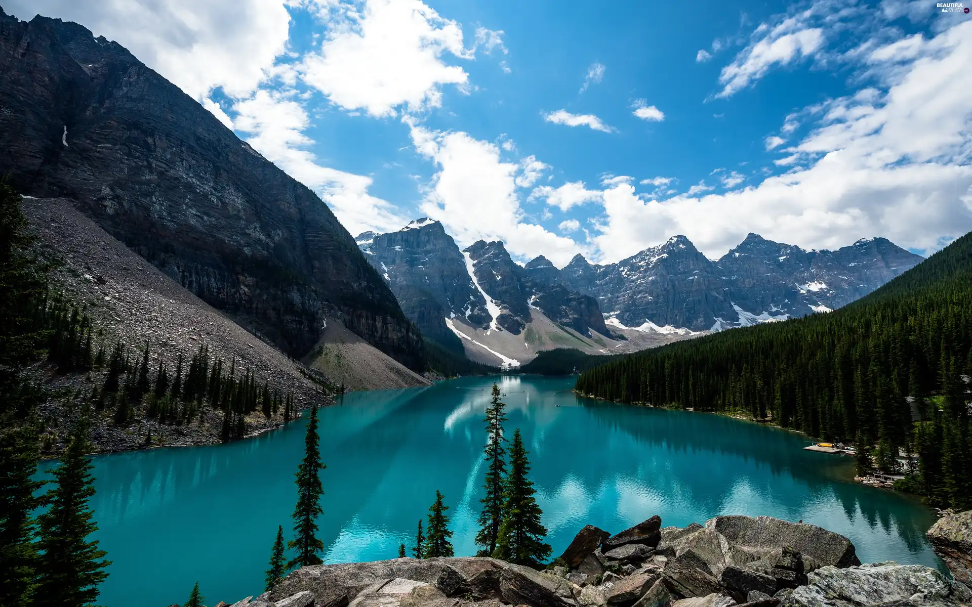 Mountains, turquoise, lake