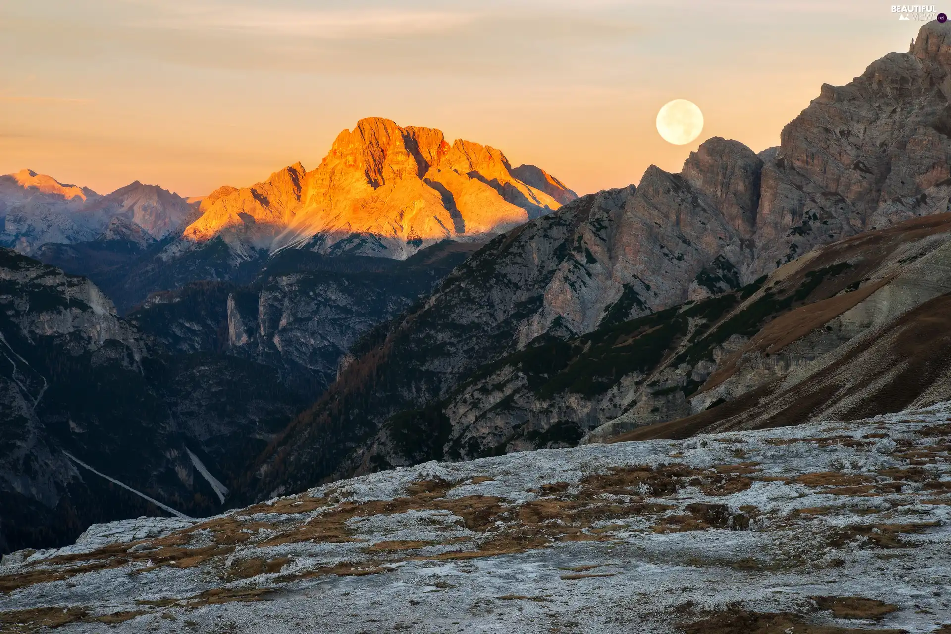 Mountains, moon