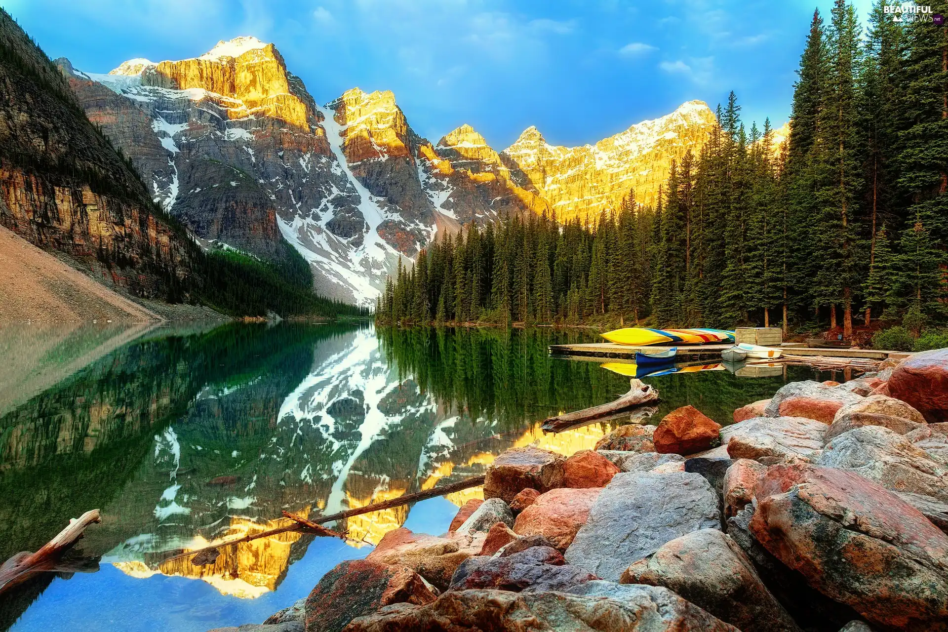 Province of Alberta, Canada, Banff National Park, Mountains, Stones ...