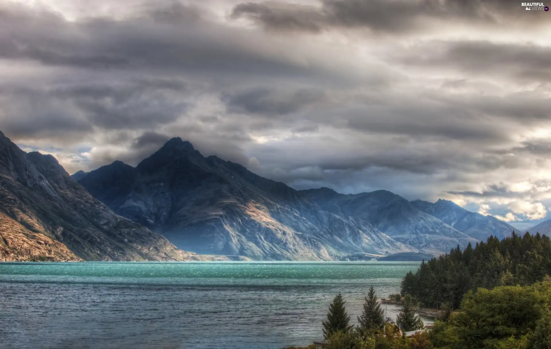 lake, Queenstown, New Zeland, Mountains