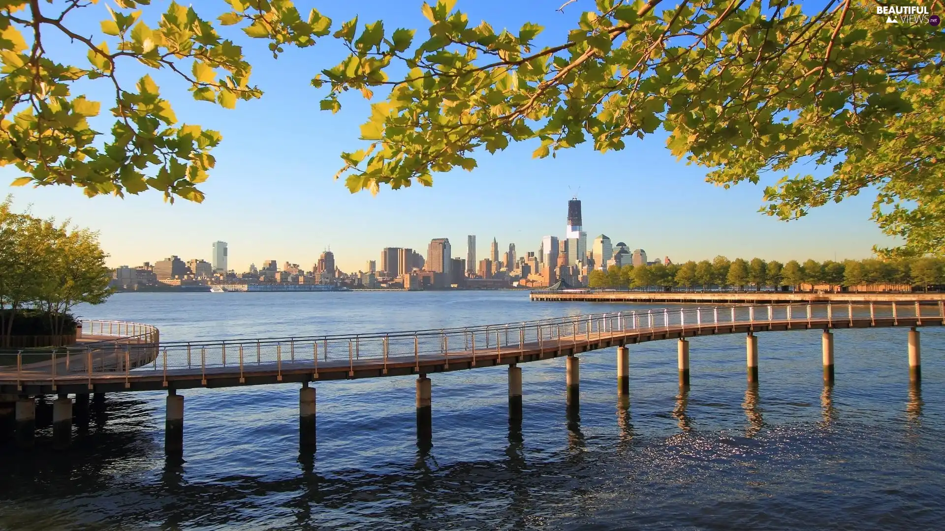 River, bridge, New York, Hudson