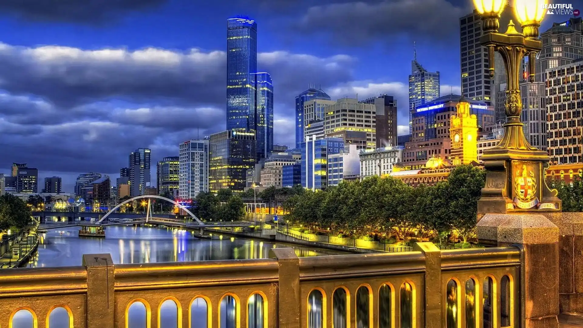 panorama, Houses, River