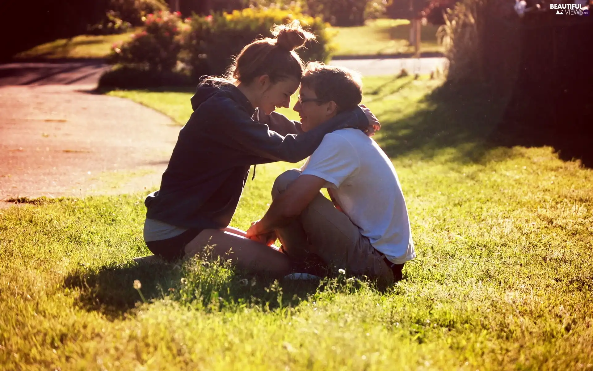 Women, lovers, Park, a man