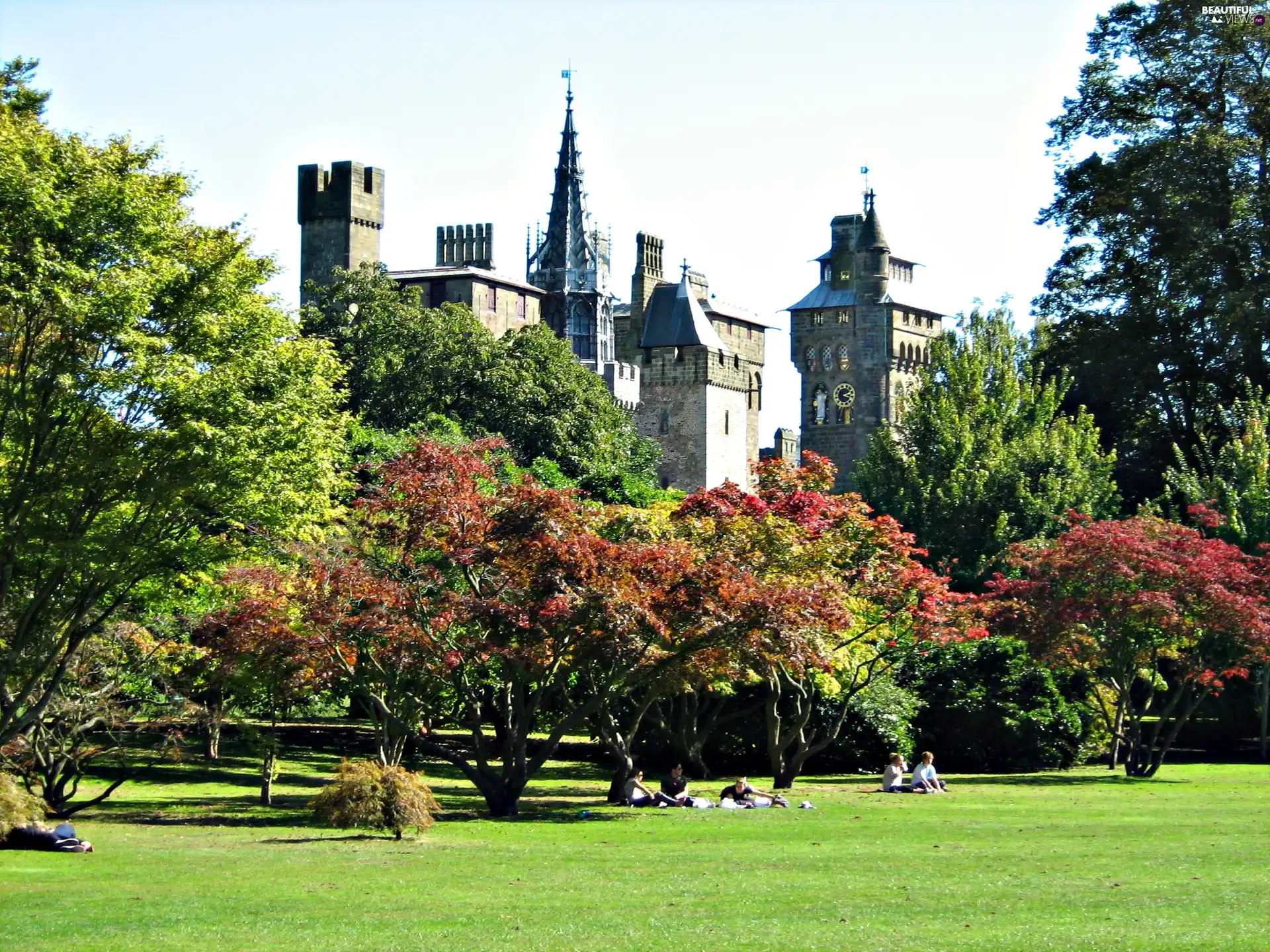 Castle, wales, Park, Cardiff