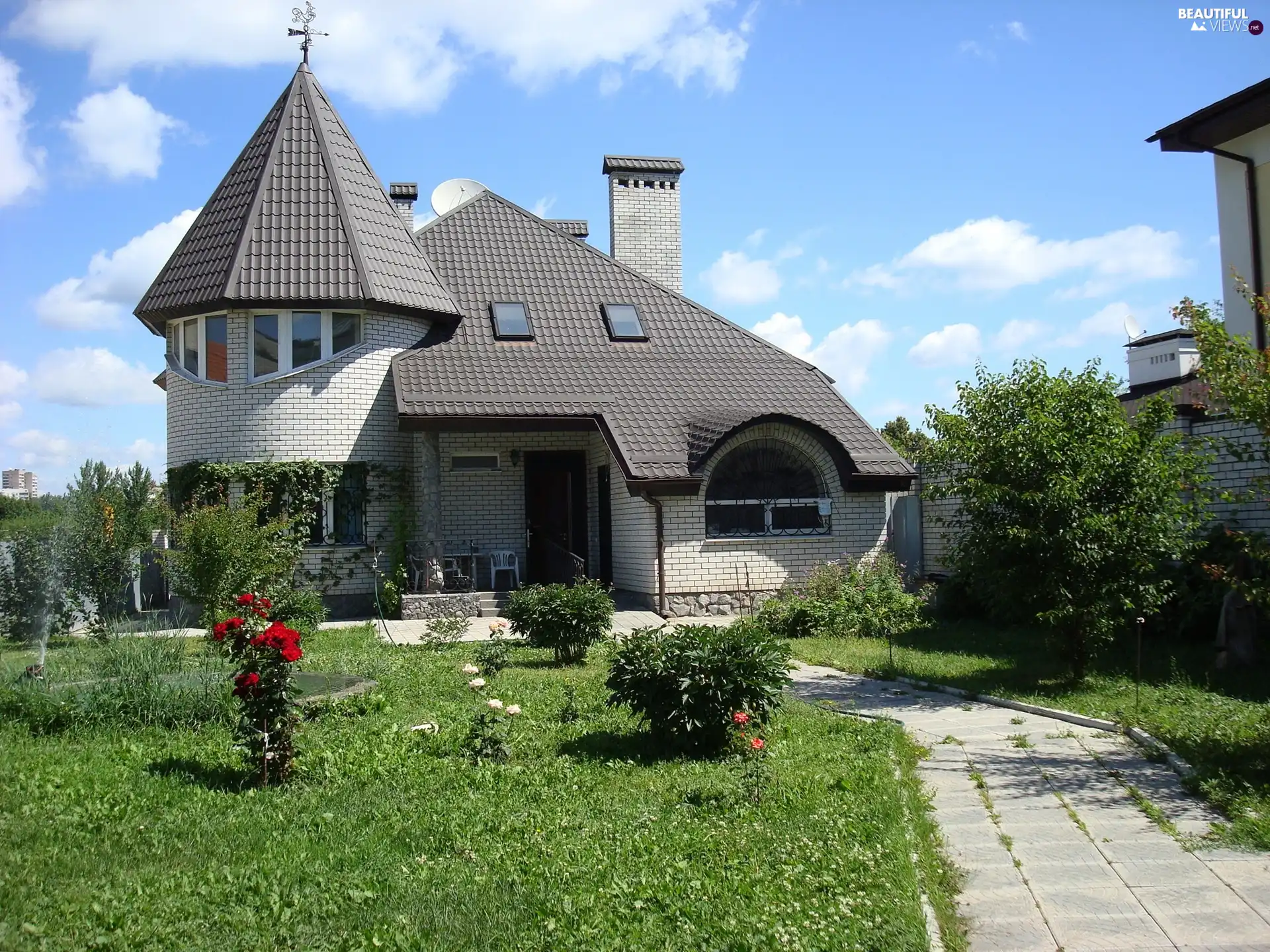 Project, Garden, Pavement, house