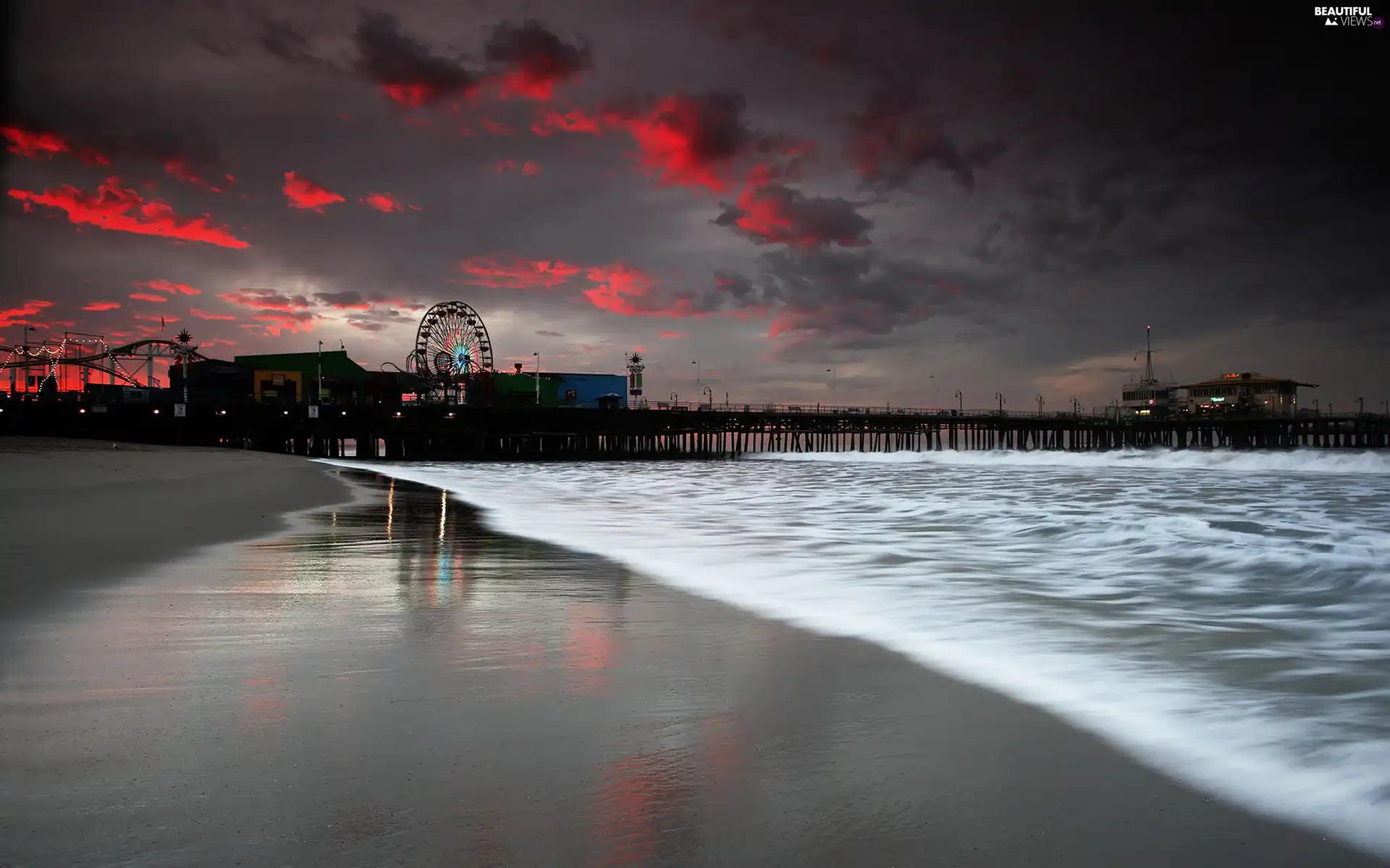 pier, sea, Beaches