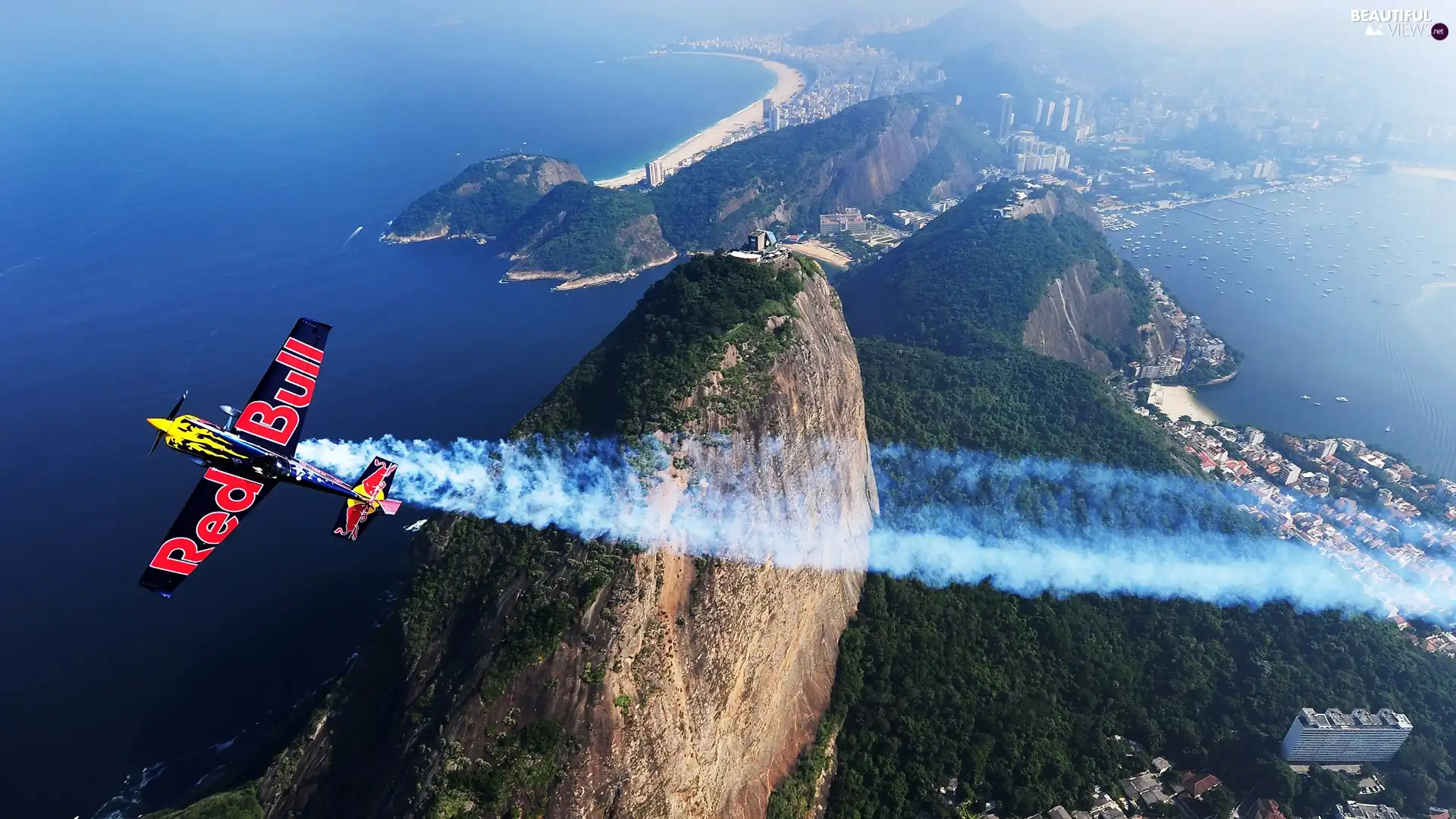 town, coast, plane, Brazil, Ports, rocks